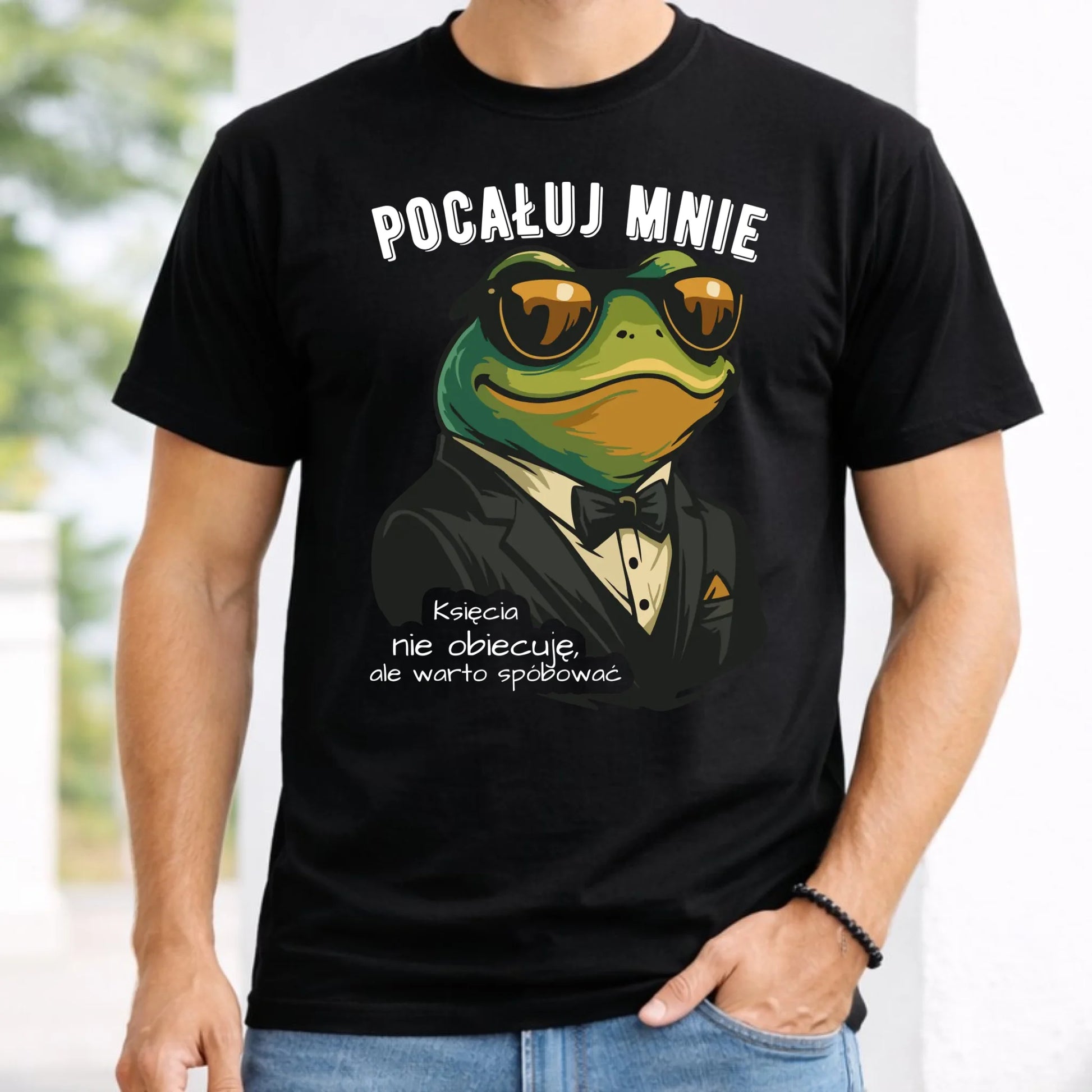 Koszulka męska - Żaba w garniturze pocałuj mnie W55 - StoryCups.pl