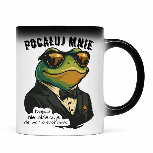 Kubek magiczny - Żaba w garniturze pocałuj mnie W55 - StoryCups.pl