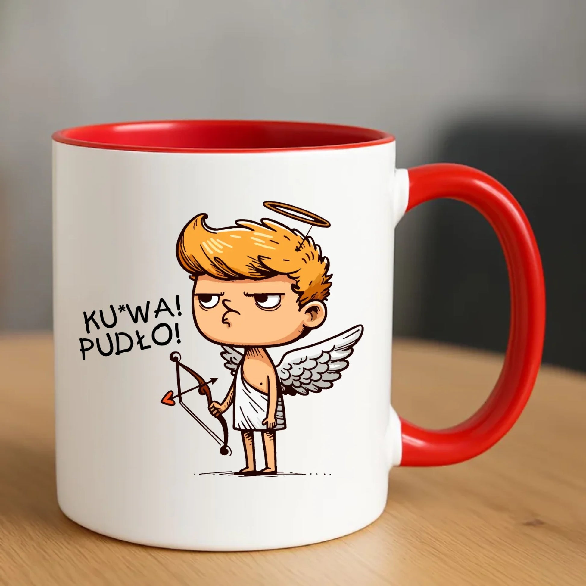 Kubek - Aniołek z łukiem ku*wa pudło - bez cenzury W56 - StoryCups.pl