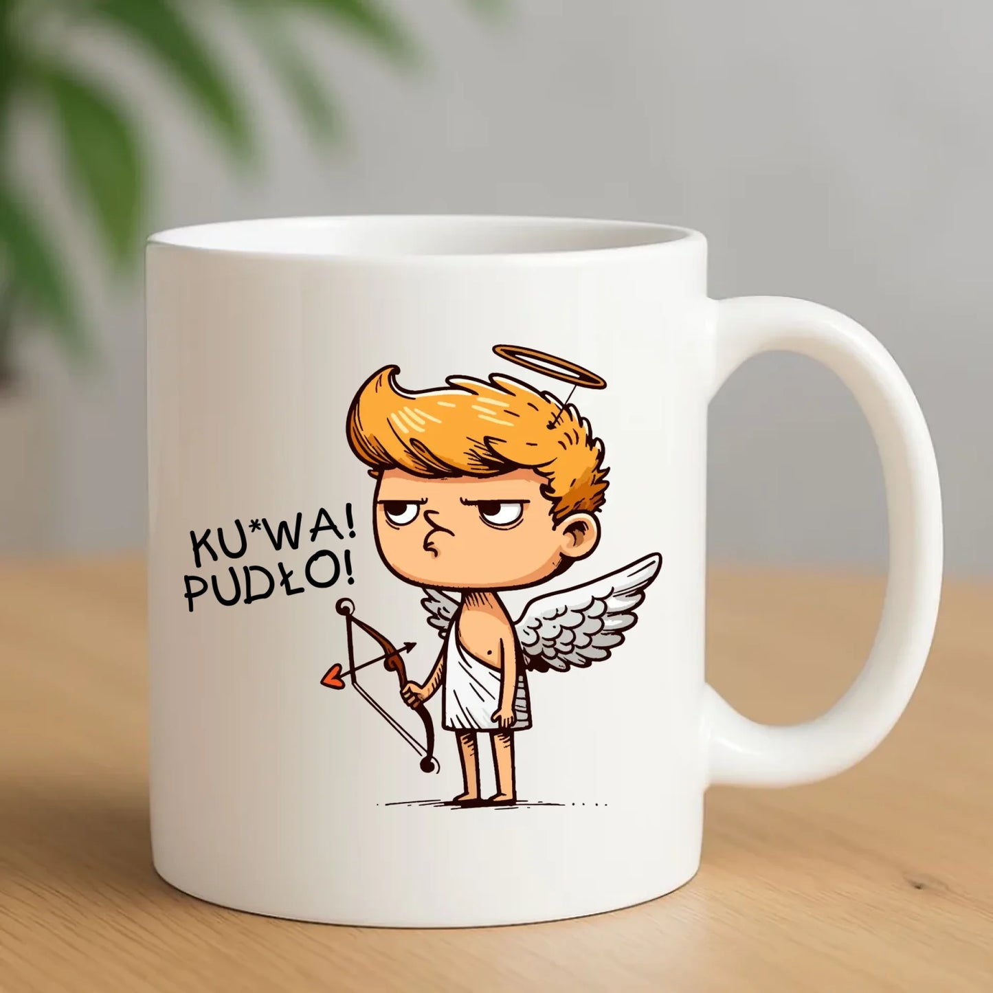 Kubek - Aniołek z łukiem ku*wa pudło - bez cenzury W56 - StoryCups.pl