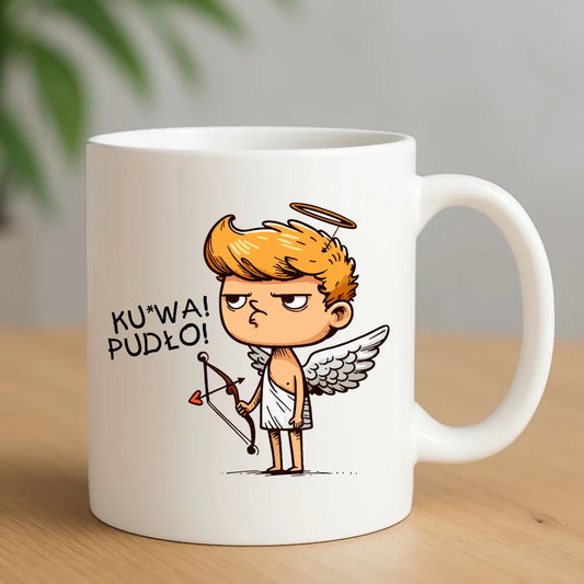 Kubek - Aniołek z łukiem ku*wa pudło - bez cenzury W56 - StoryCups.pl