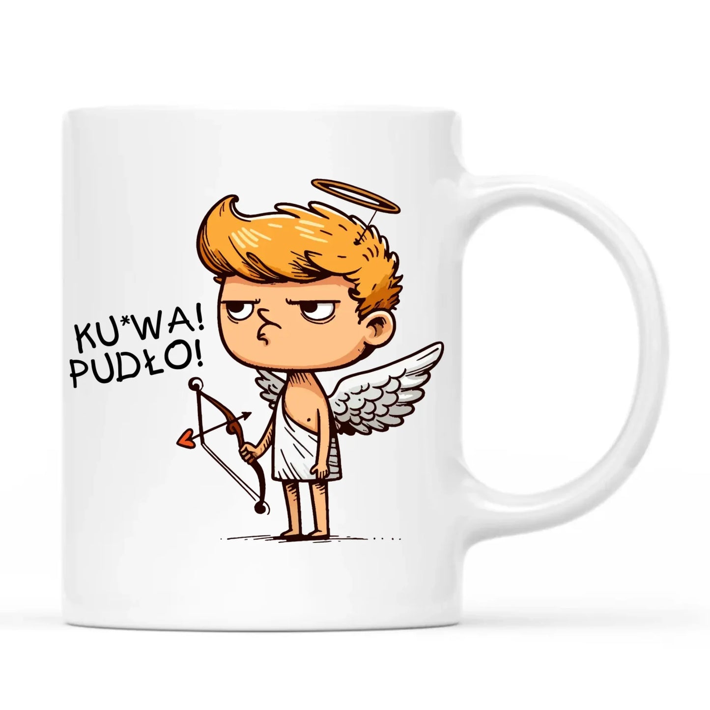 Kubek - Aniołek z łukiem ku*wa pudło - bez cenzury W56 - StoryCups.pl