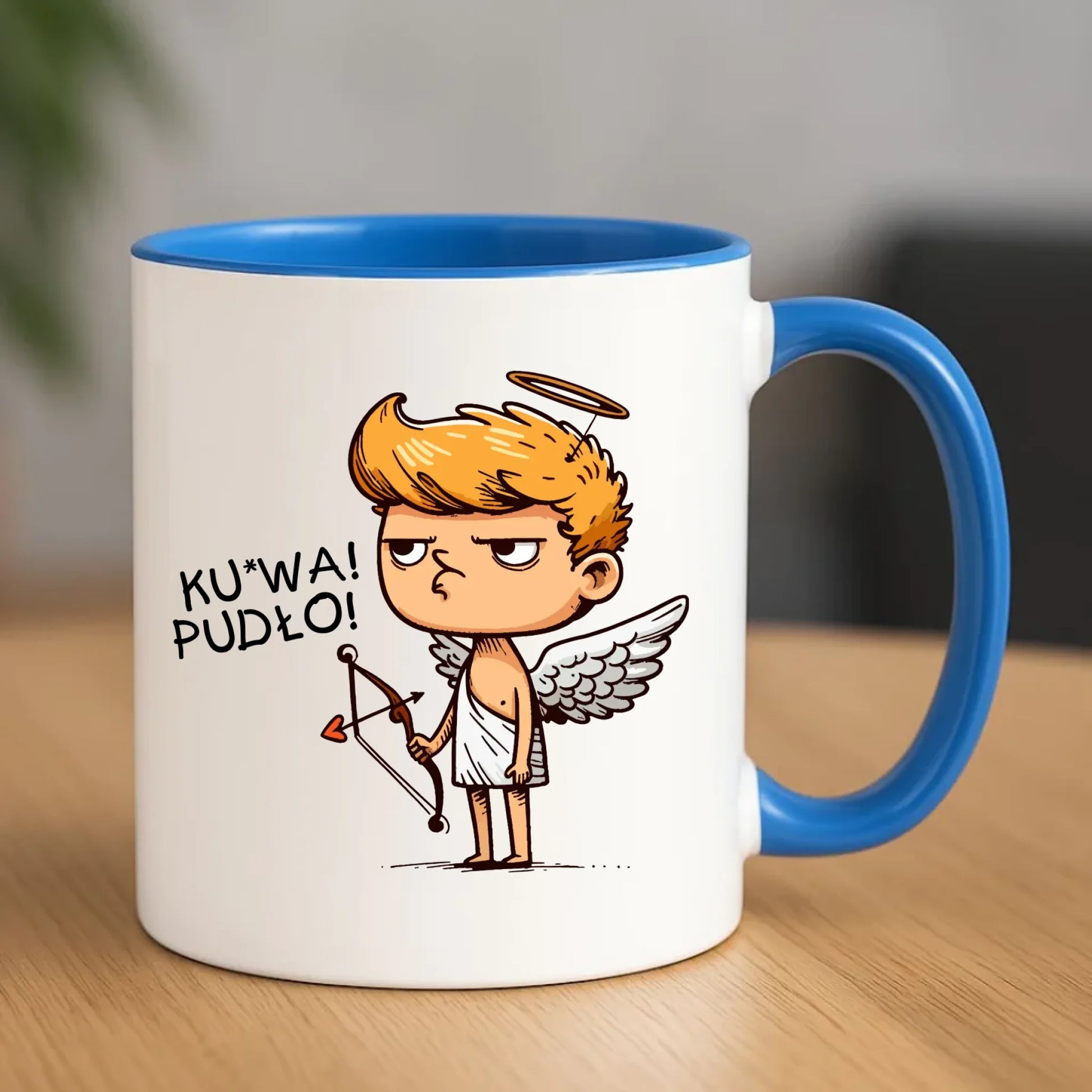 Kubek - Aniołek z łukiem ku*wa pudło - bez cenzury W56 - StoryCups.pl