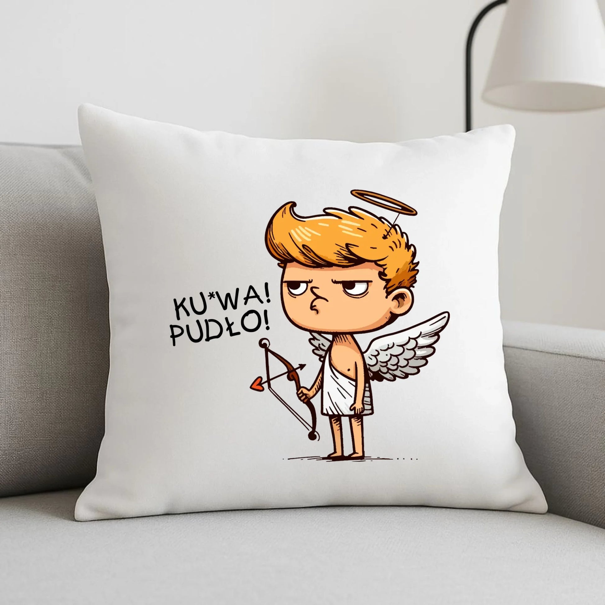 Poduszka - Aniołek z łukiem ku*wa pudło - bez cenzury W56 - StoryCups.pl