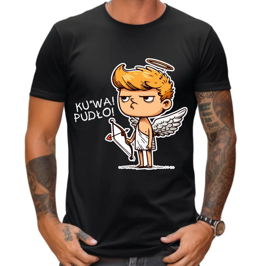 Koszulka męska - Aniołek z łukiem ku*wa pudło - bez cenzury W56 - StoryCups.pl