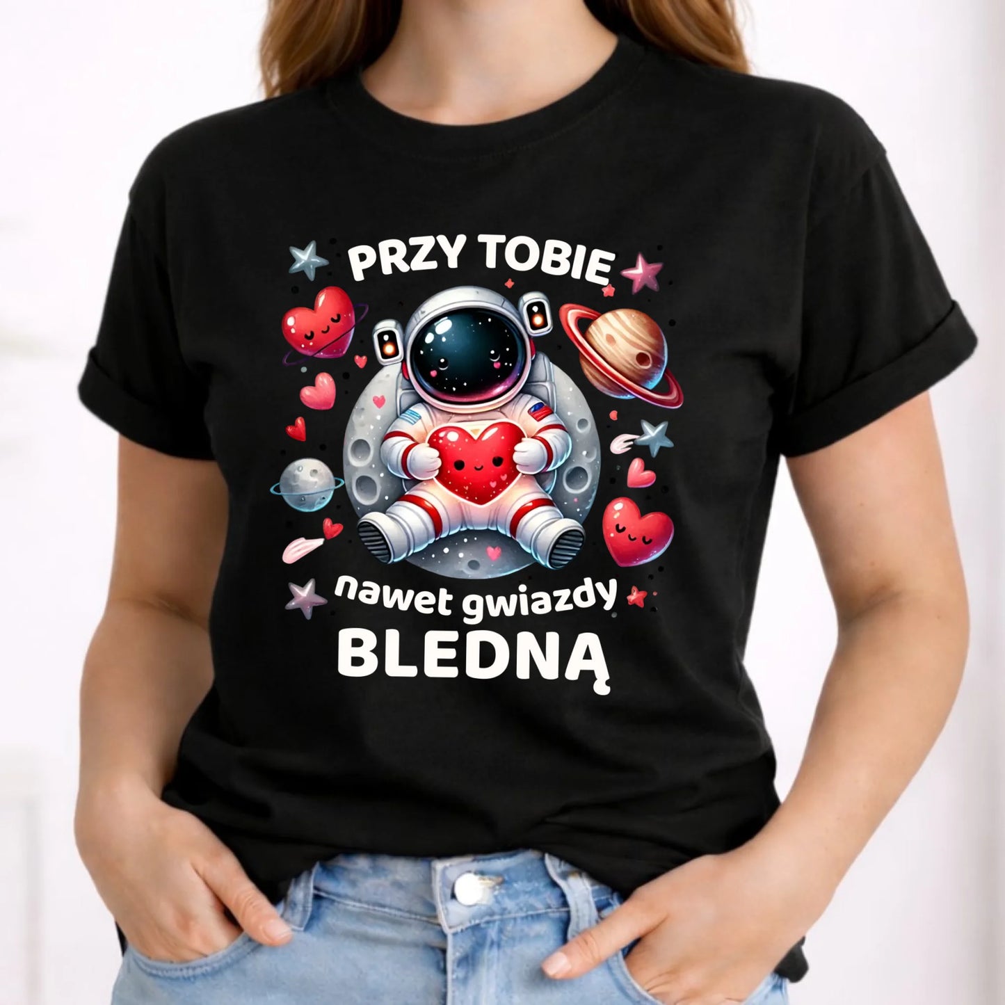 Koszulka damska - Przy Tobie nawet gwiazdy bledną W57 - StoryCups.pl