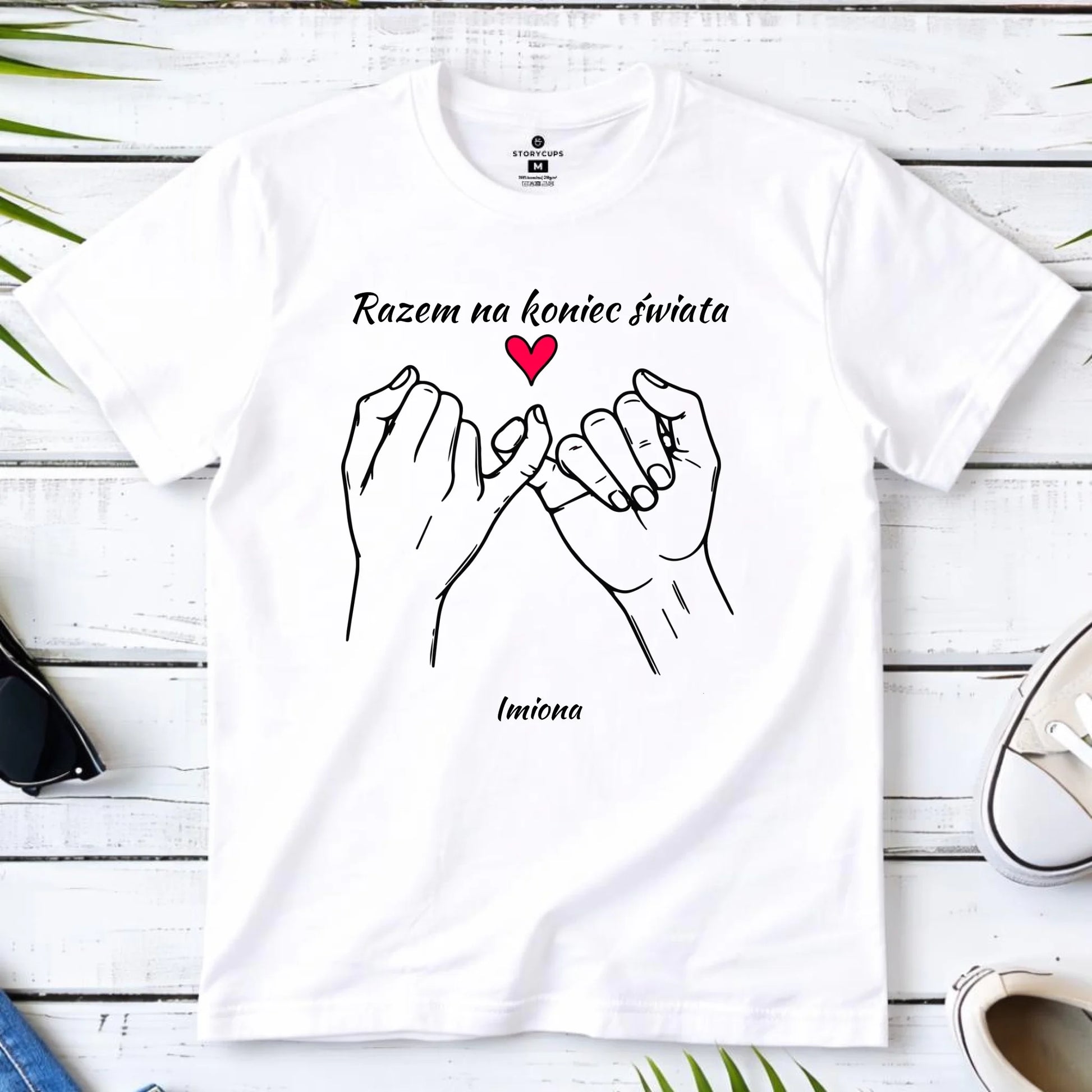 Koszulka męska - Razem na koniec świata - personalizowana W60 - StoryCups.pl