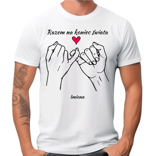 Koszulka męska - Razem na koniec świata - personalizowana W60 - StoryCups.pl