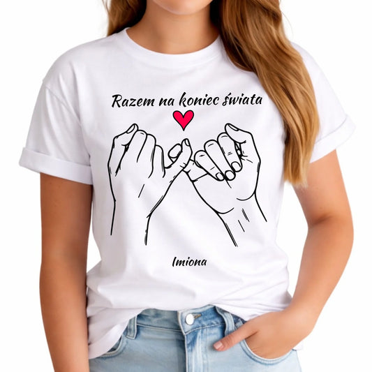 Koszulka damska - Razem na koniec świata - personalizowana W60 - StoryCups.pl