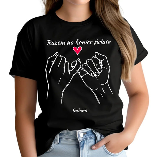 Koszulka damska - Razem na koniec świata - personalizowana W60 - StoryCups.pl