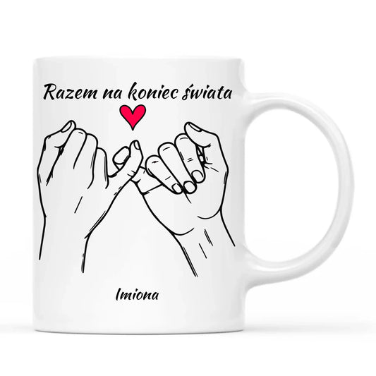 Kubek dla par - Razem na koniec świata - personalizowany W60 - StoryCups.pl