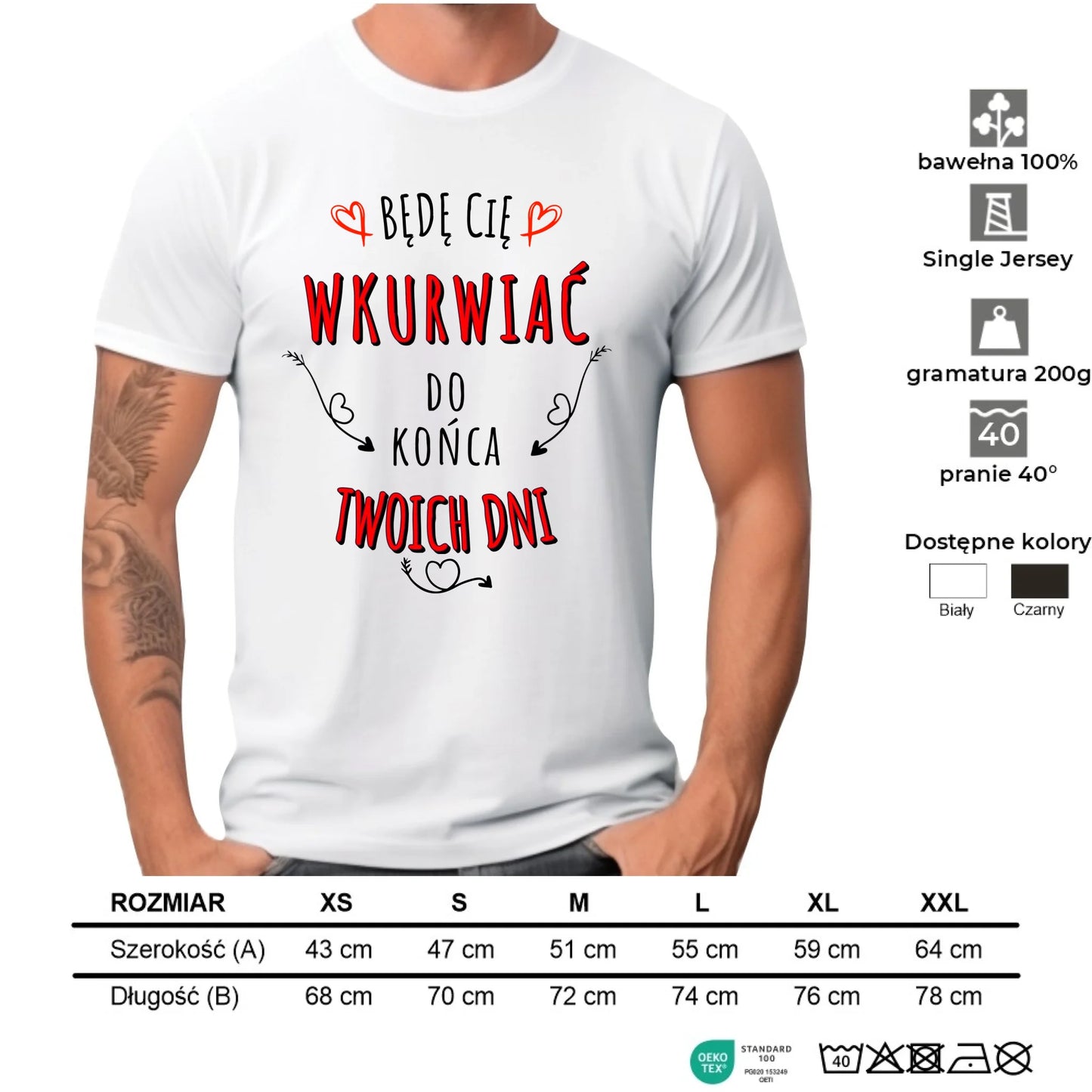 Koszulka męska - Będę Cię wku*wiać do końca Twoich dni - bez cenzury W61 - StoryCups.pl