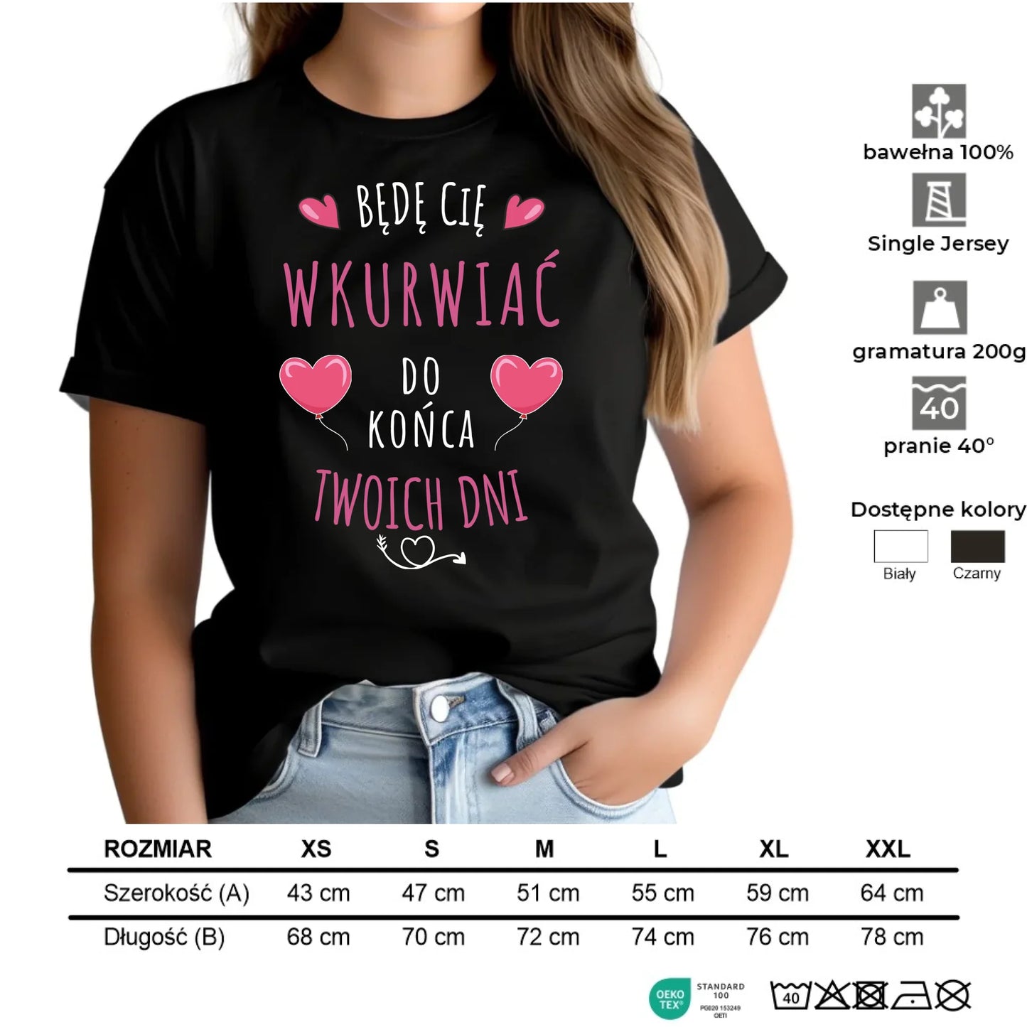 Koszulka damska - Będę Cię wku*rwiać do końca Twoich dni - bez cenzury W62 - StoryCups.pl