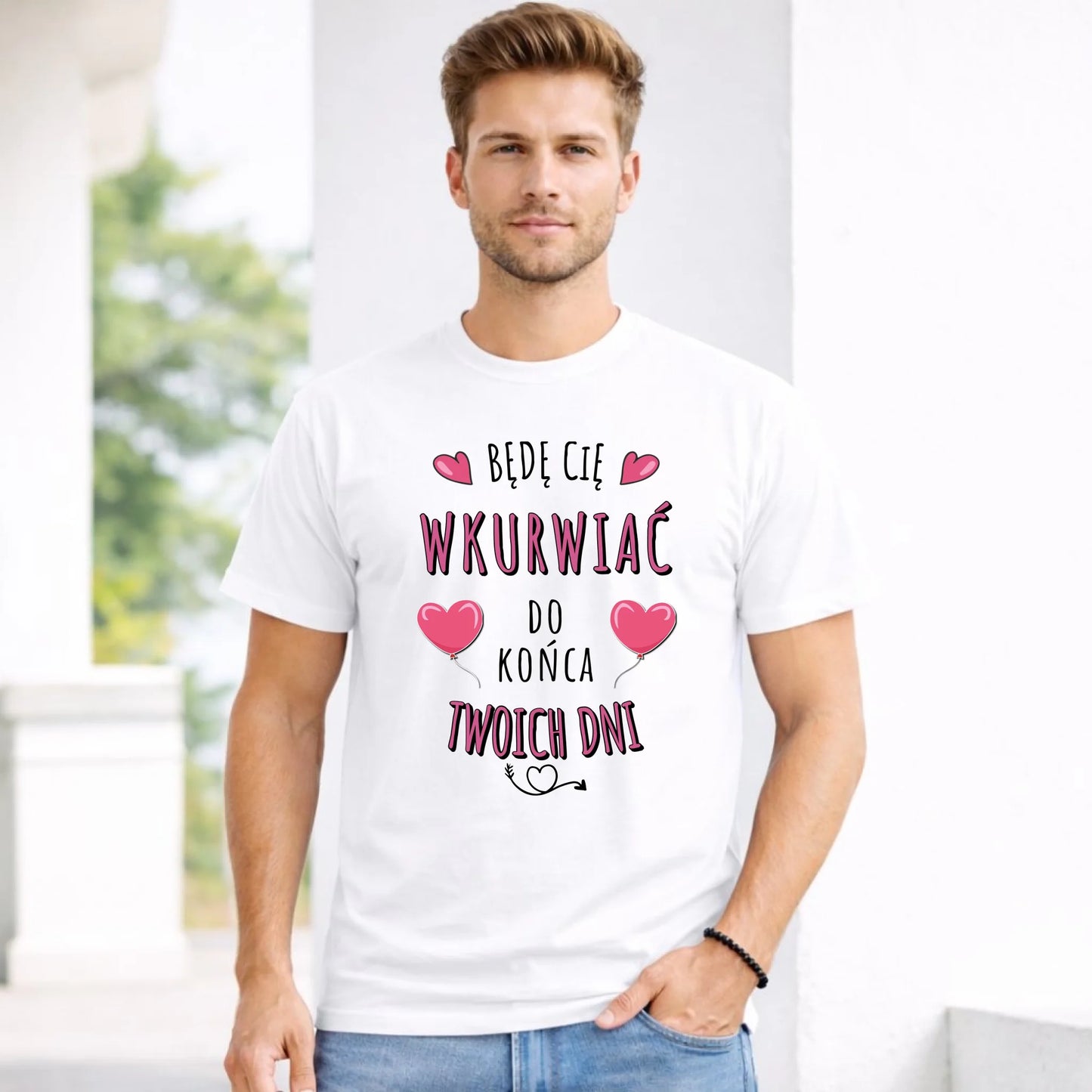 Koszulka męska - Obiecuję, że będę Cię wku*rwiać codziennie - bez cenzury W62 - StoryCups.pl