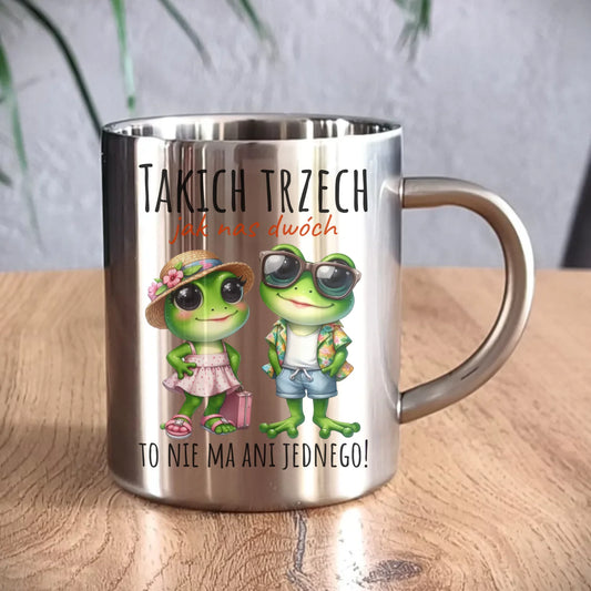 Kubek metalowy dla par - Żabki Takich trzech jak nas dwóch DCH11 - StoryCups.pl