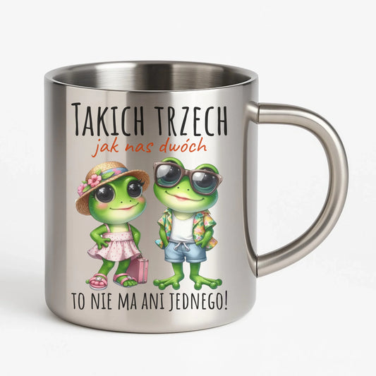 Kubek metalowy dla par - Żabki Takich trzech jak nas dwóch DCH11 - StoryCups.pl