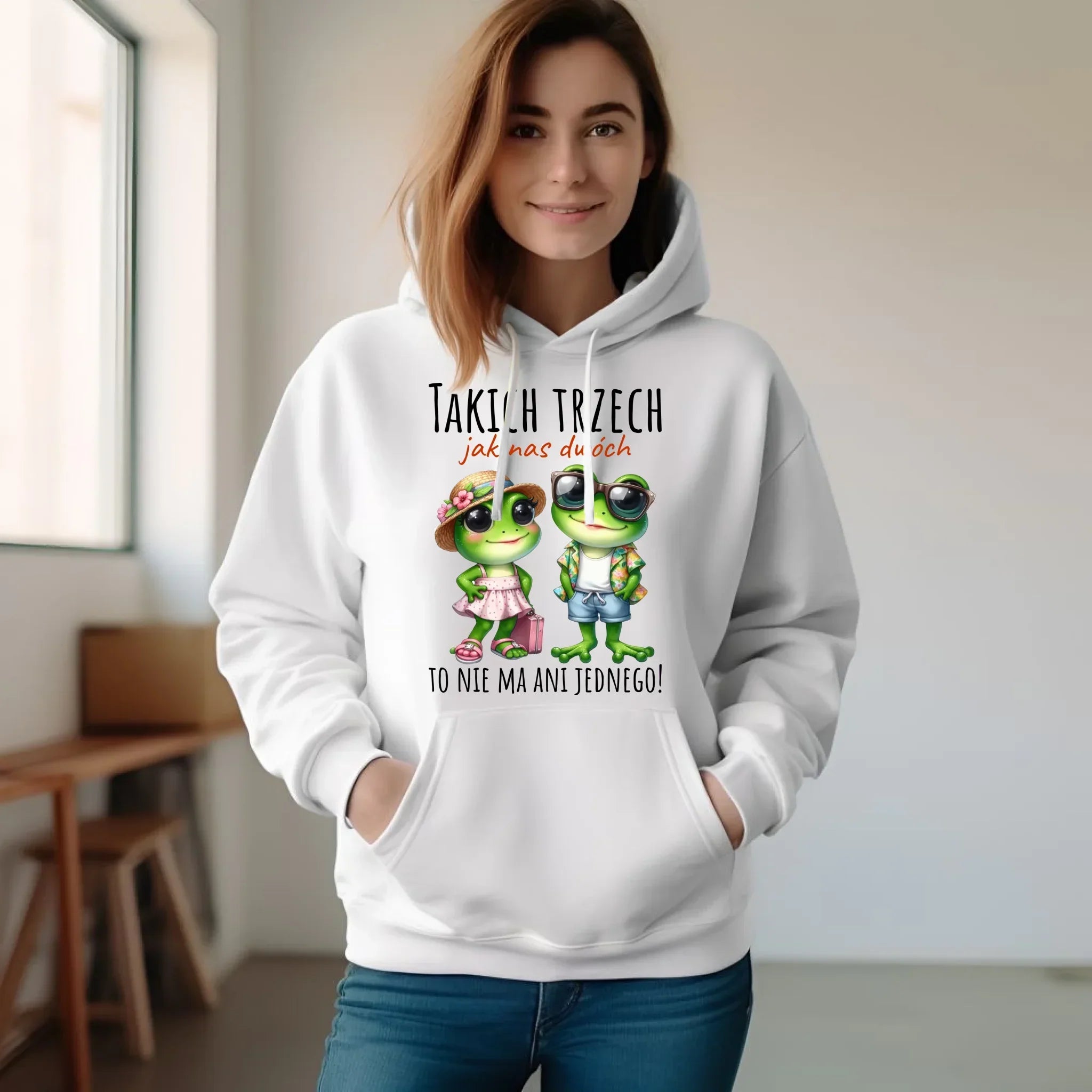 Bluza damska z kapturem - Żabki Takich trzech jak nas dwóch DCH11 - StoryCups.pl