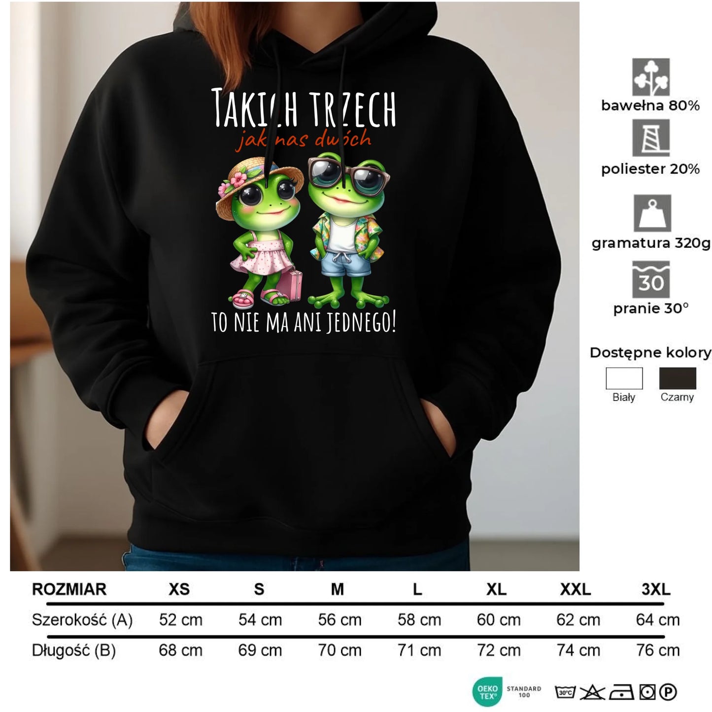 Bluza damska z kapturem - Żabki Takich trzech jak nas dwóch DCH11 - StoryCups.pl