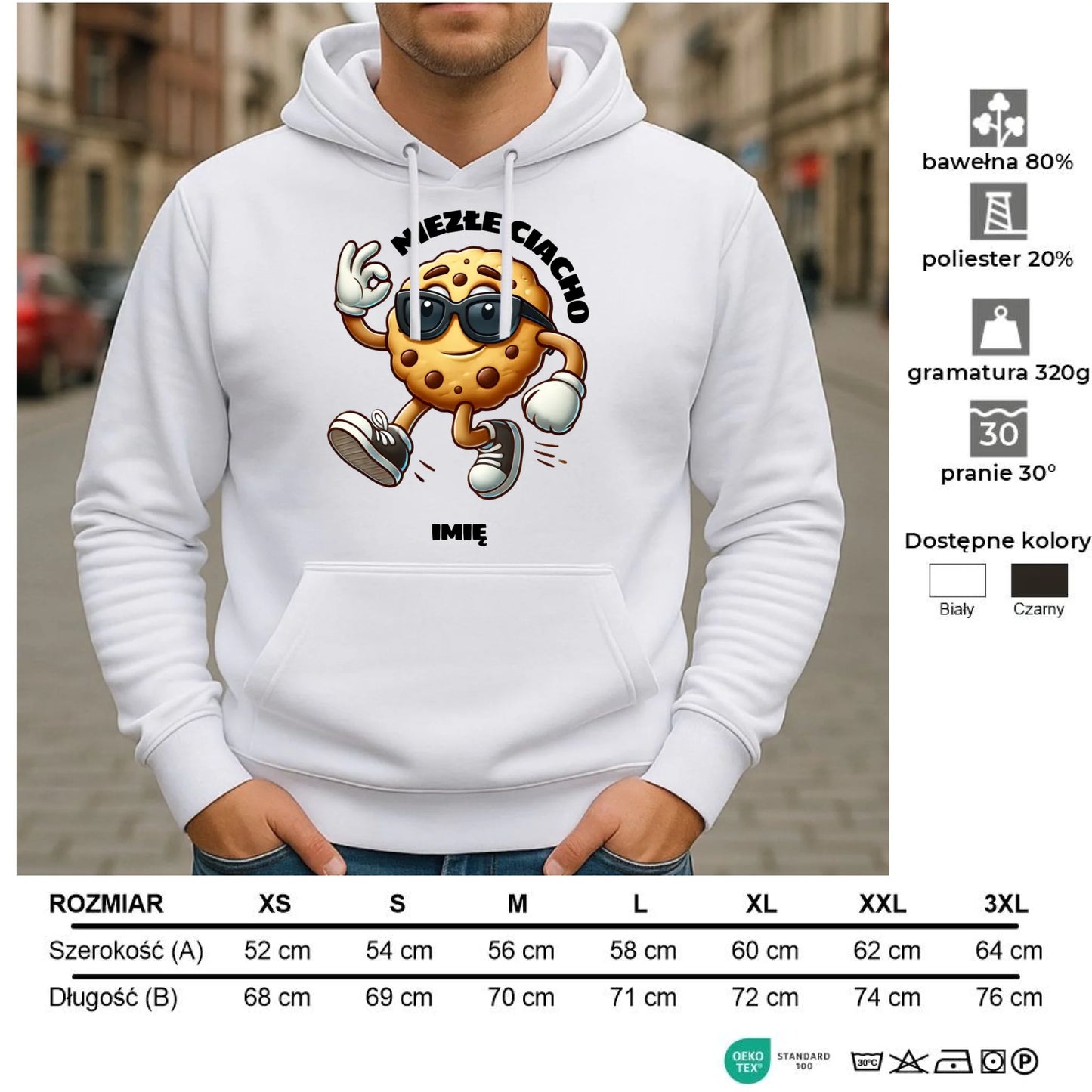 Bluza męska z kapturem - Niezłe ciacho - personalizowana DCH31 - StoryCups.pl
