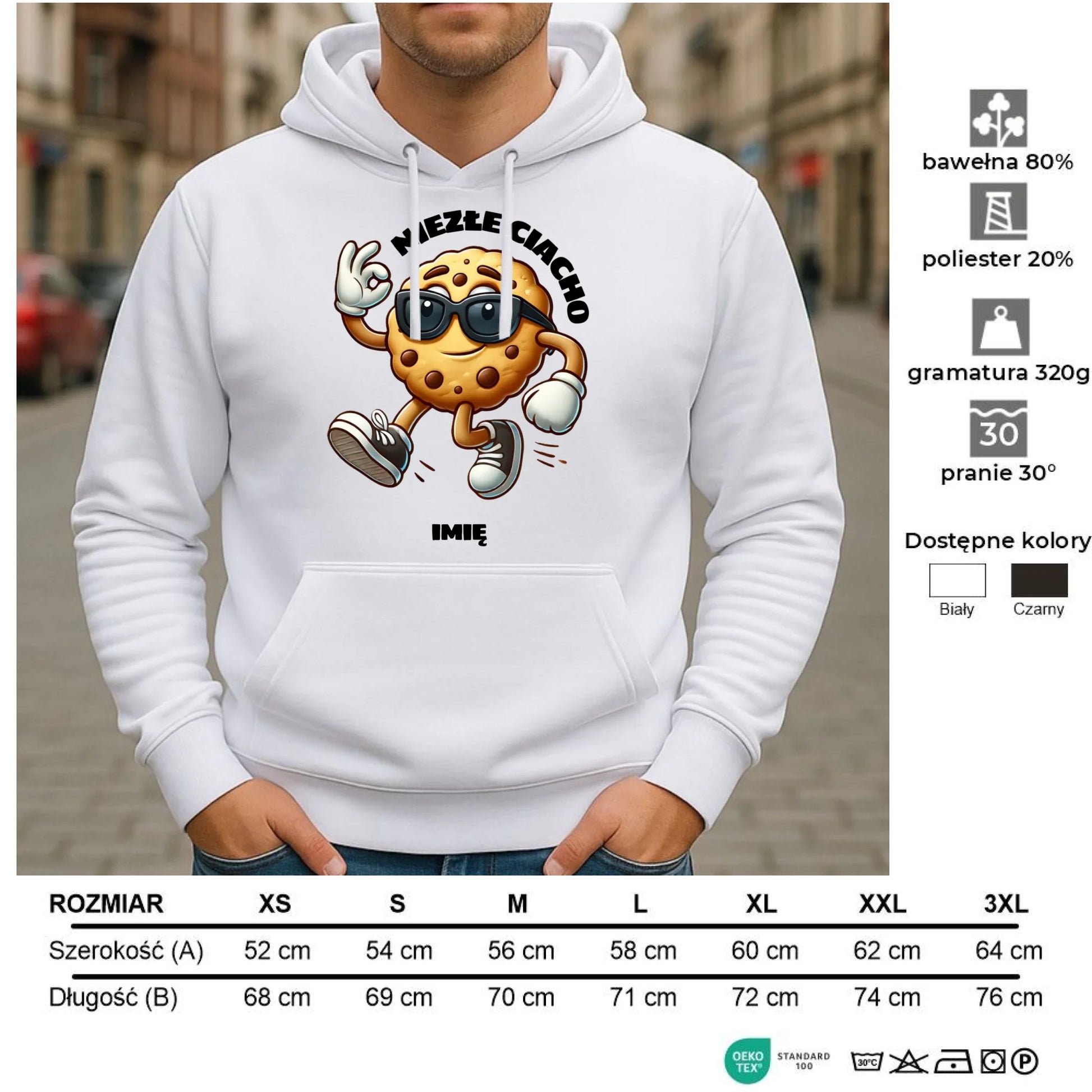 Bluza męska z kapturem - Niezłe ciacho - personalizowana DCH31 - StoryCups.pl