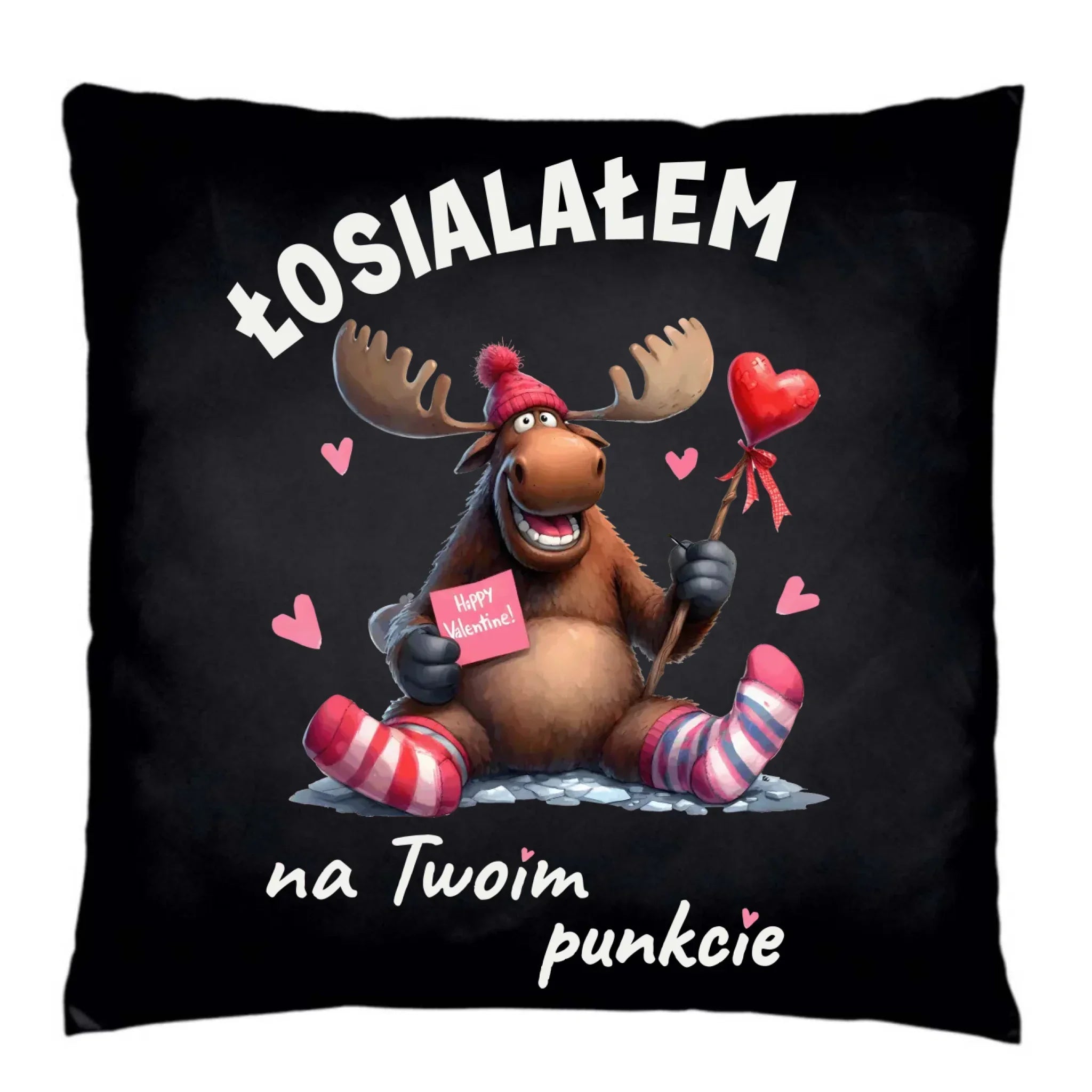 Poduszka dekoracyjna dla par - Łosialałem na Twoim punkcie W66 - StoryCups.pl
