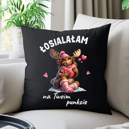 Poduszka dekoracyjna dla par - Łosialałam na Twoim punkcie W67 - StoryCups.pl