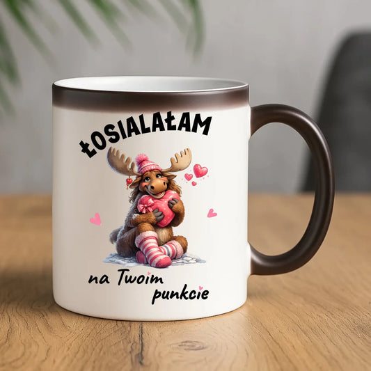 Kubek magiczny dla par - Łosialałam na Twoim punkcie W67 - StoryCups.pl