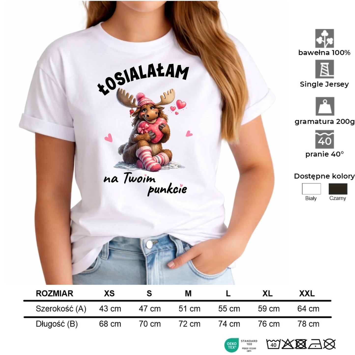 Koszulka damska - Łosialałam na Twoim punkcie W67 - StoryCups.pl