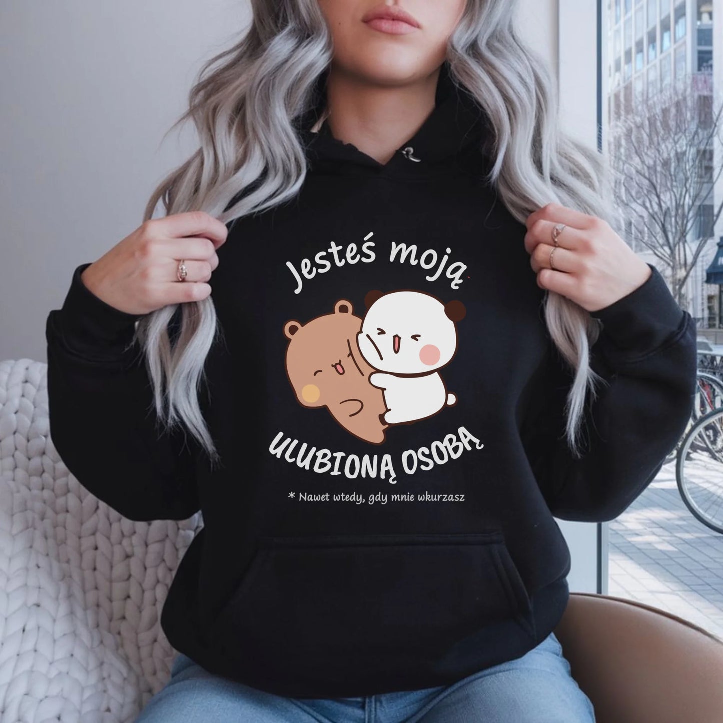 Bluza damska z kapturem - Jesteś moją ulubioną osobą W69 - StoryCups.pl