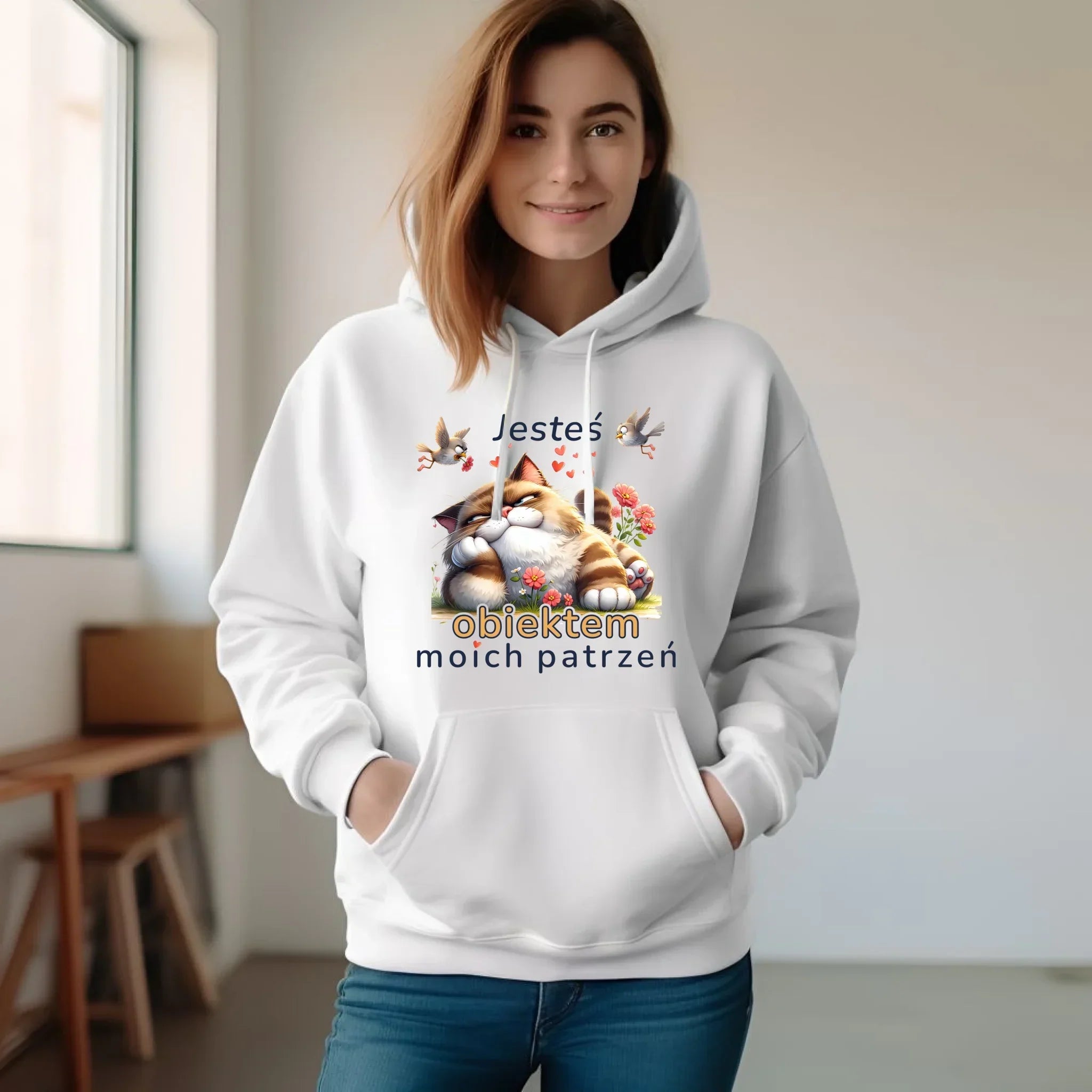 Bluza damska z kapturem - Jesteś obiektem moich patrzeń W68 - StoryCups.pl