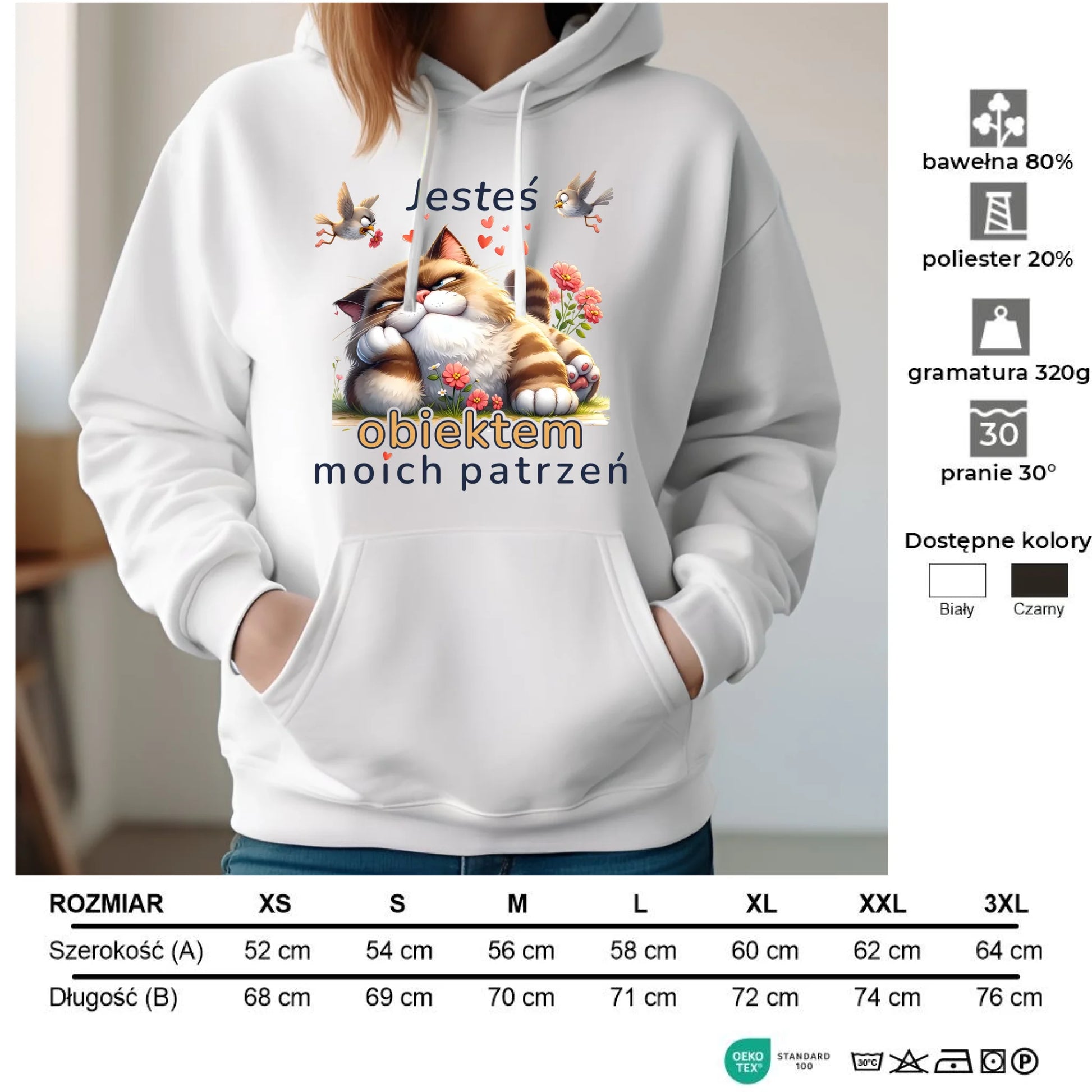 Bluza damska z kapturem - Jesteś obiektem moich patrzeń W68 - StoryCups.pl