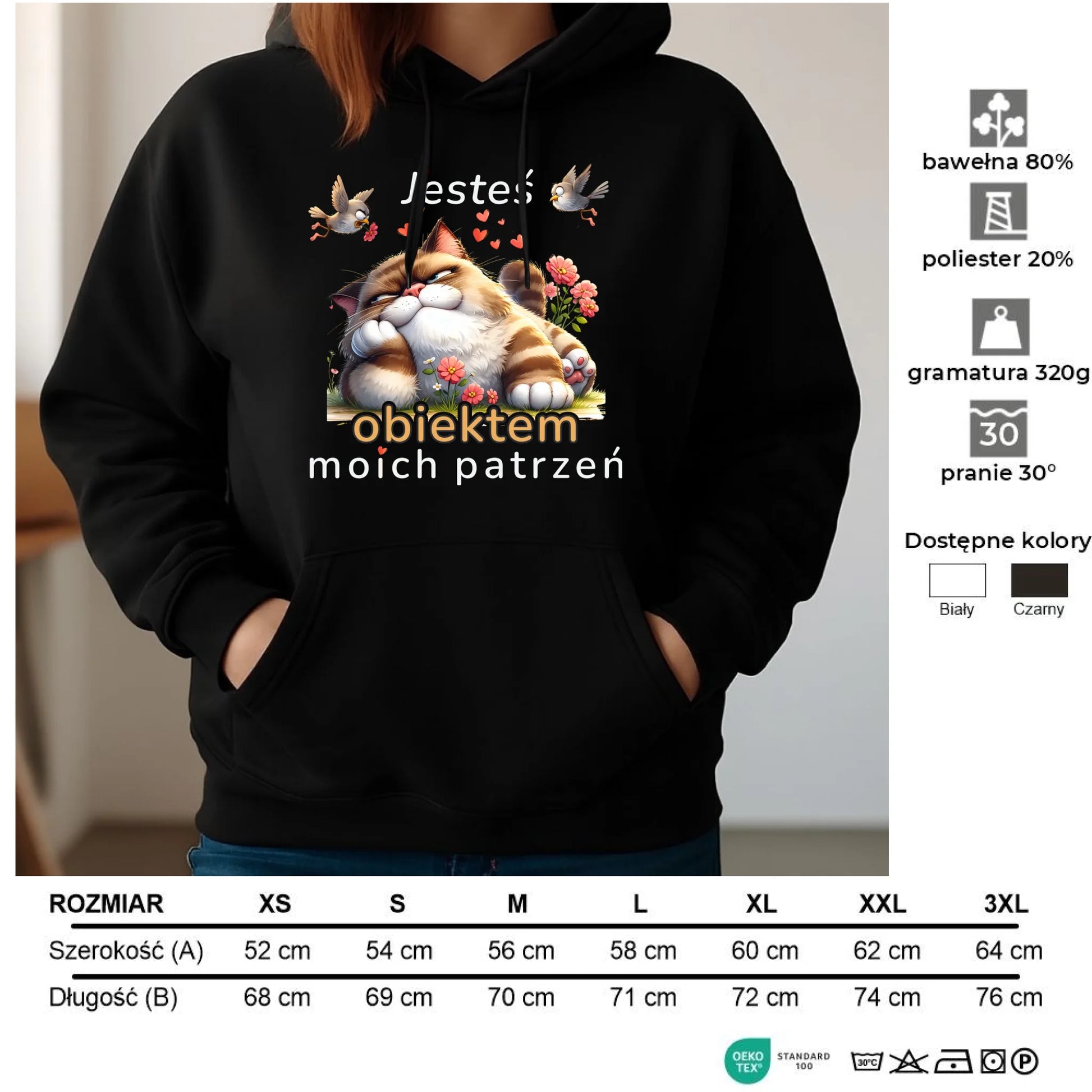 Bluza damska z kapturem - Jesteś obiektem moich patrzeń W68 - StoryCups.pl