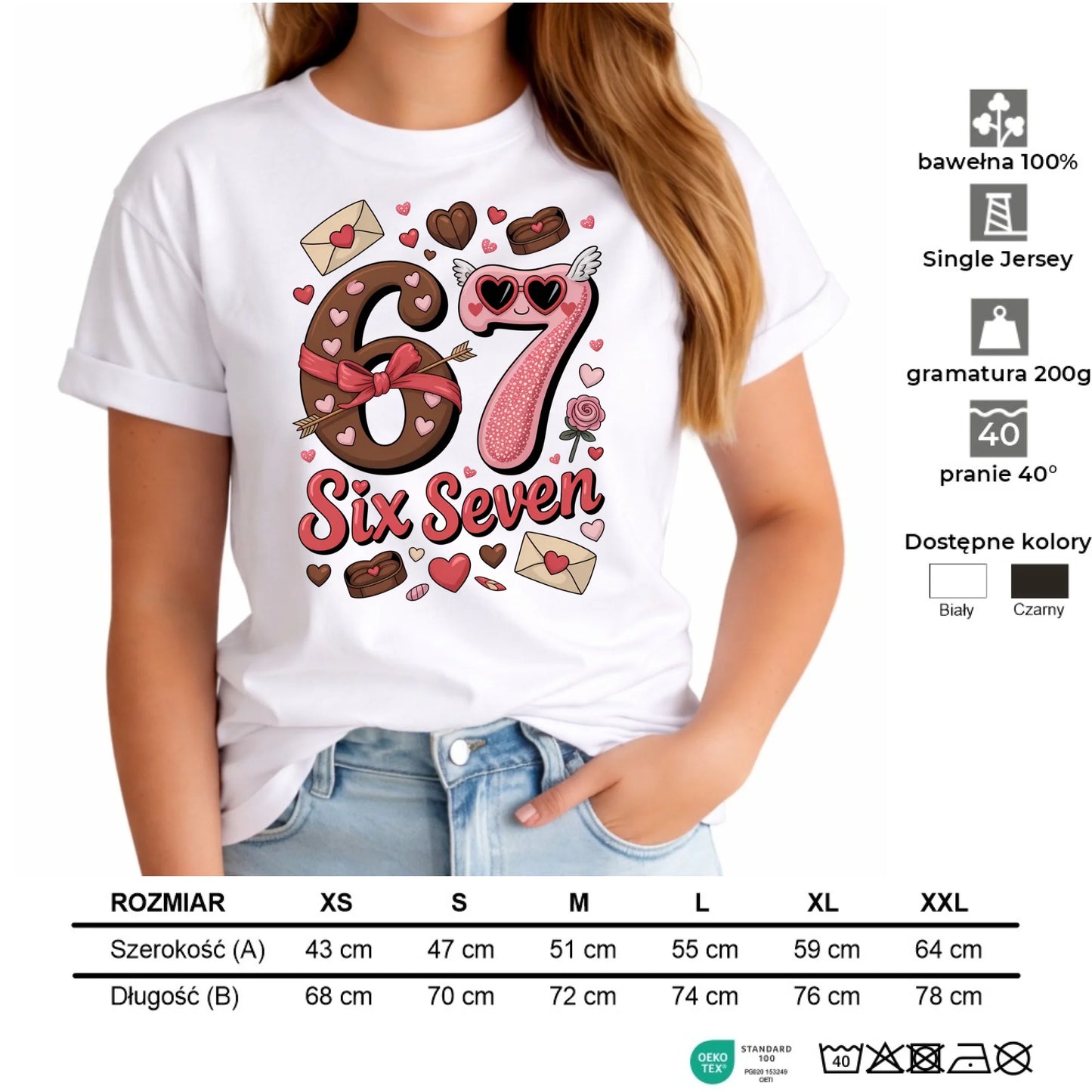 Koszulka damska - Miłość Six Seven 67 W72 - StoryCups.pl