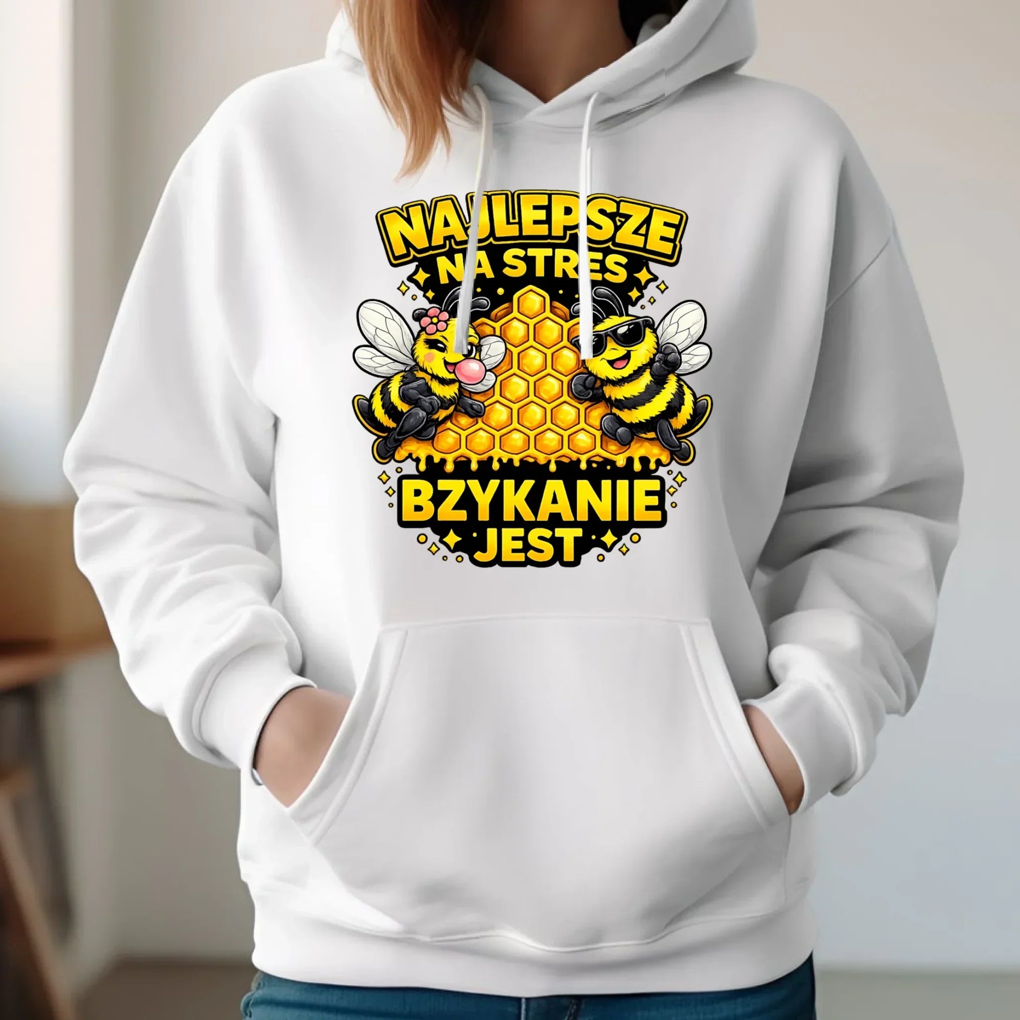 Bluza damska z kapturem - Najlepsze na stres bzykanie jest W79 - StoryCups.pl