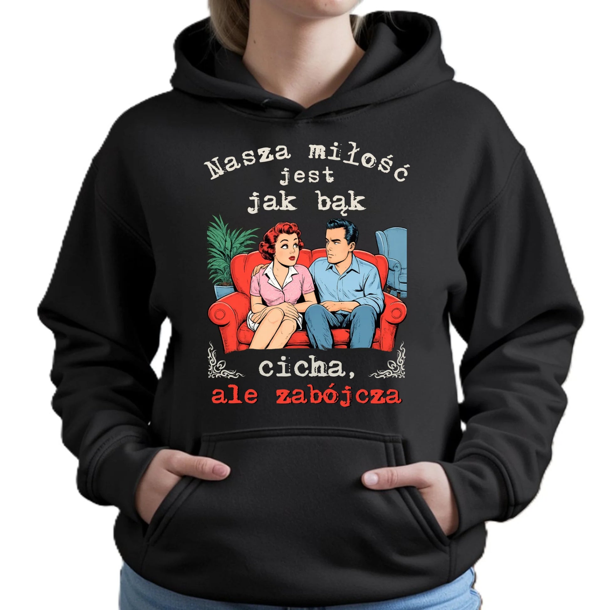 Bluza damska z kapturem - Nasza miłość jest jak bąk W70 - StoryCups.pl