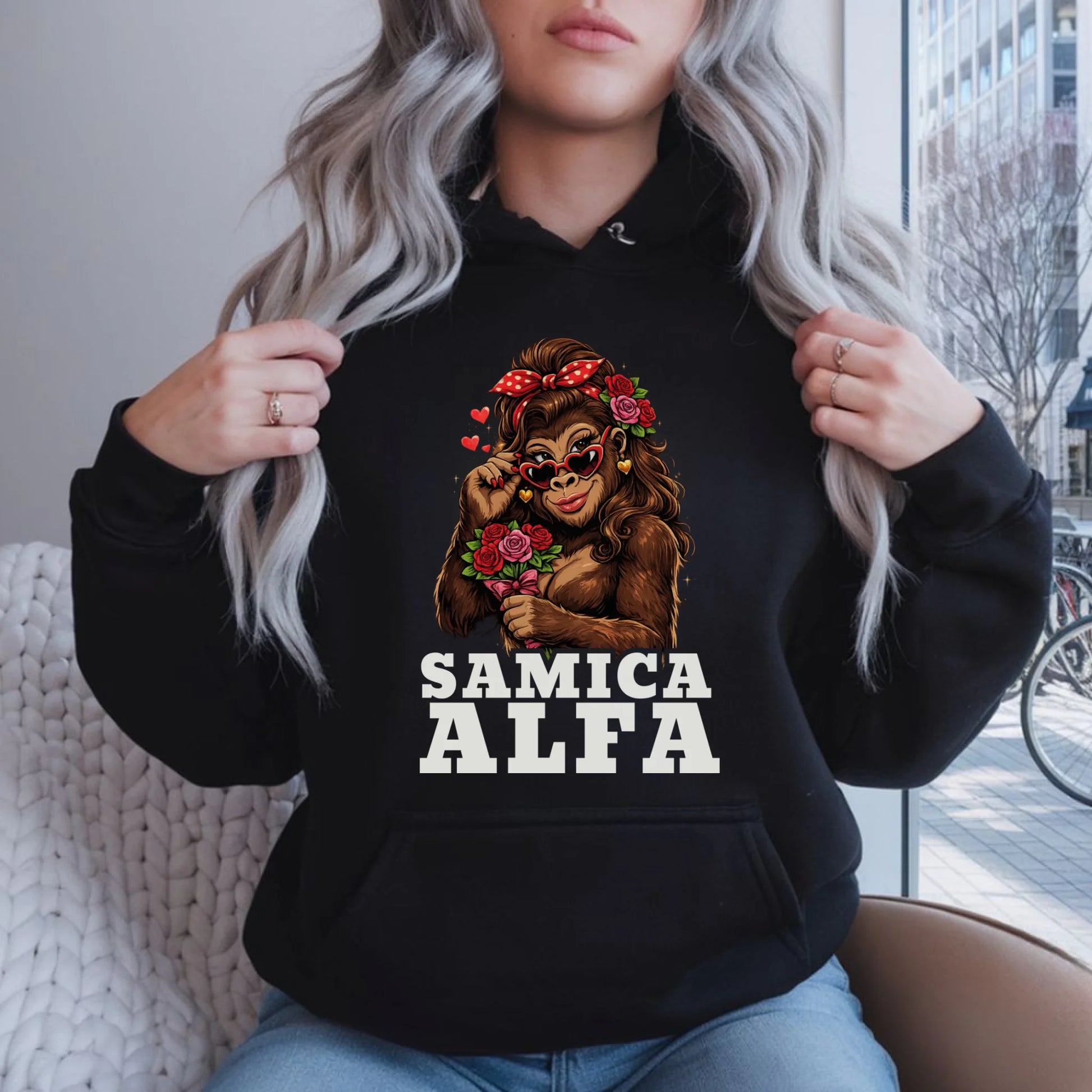 Bluza damska z kapturem - Samica Alfa W75 - StoryCups.pl