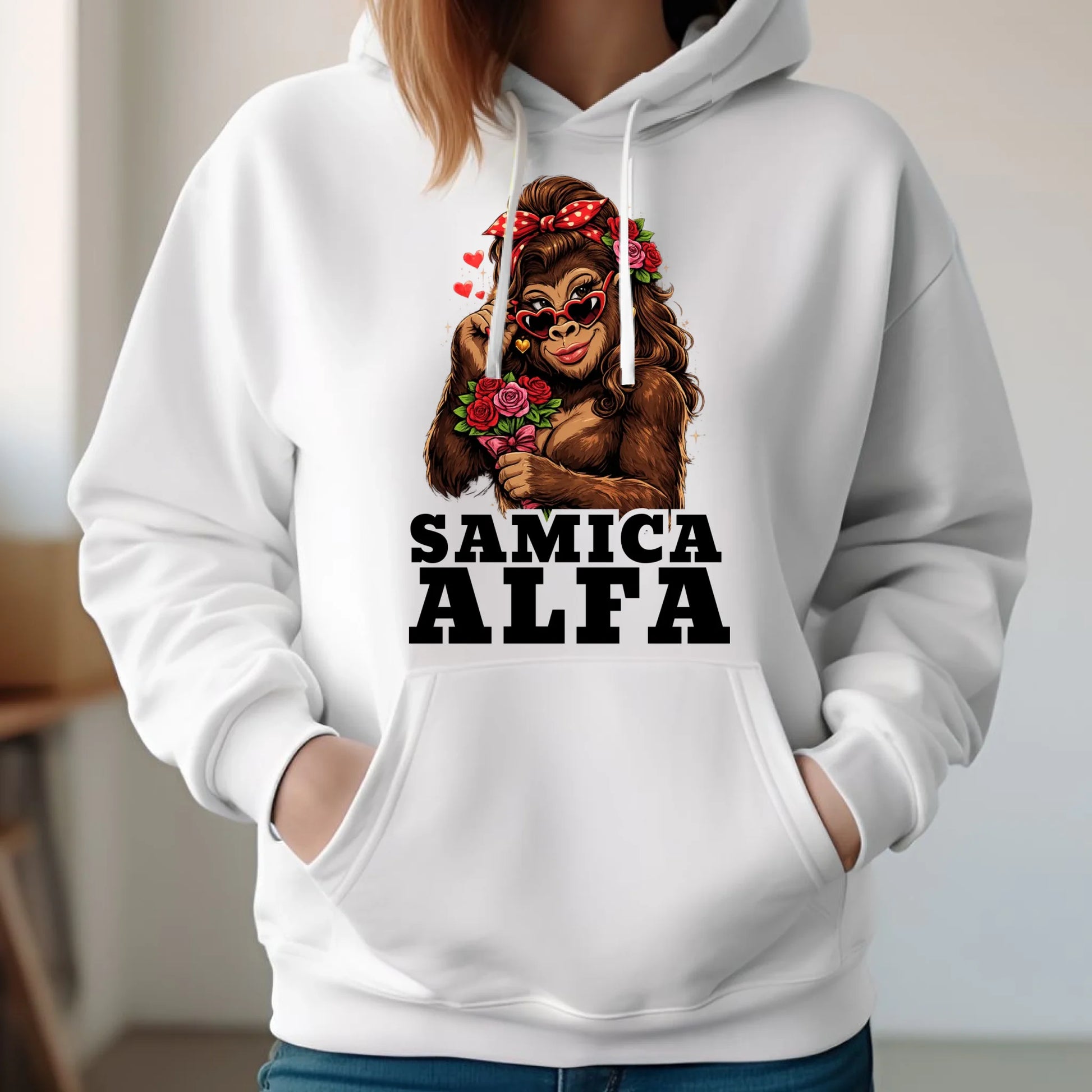 Bluza damska z kapturem - Samica Alfa W75 - StoryCups.pl