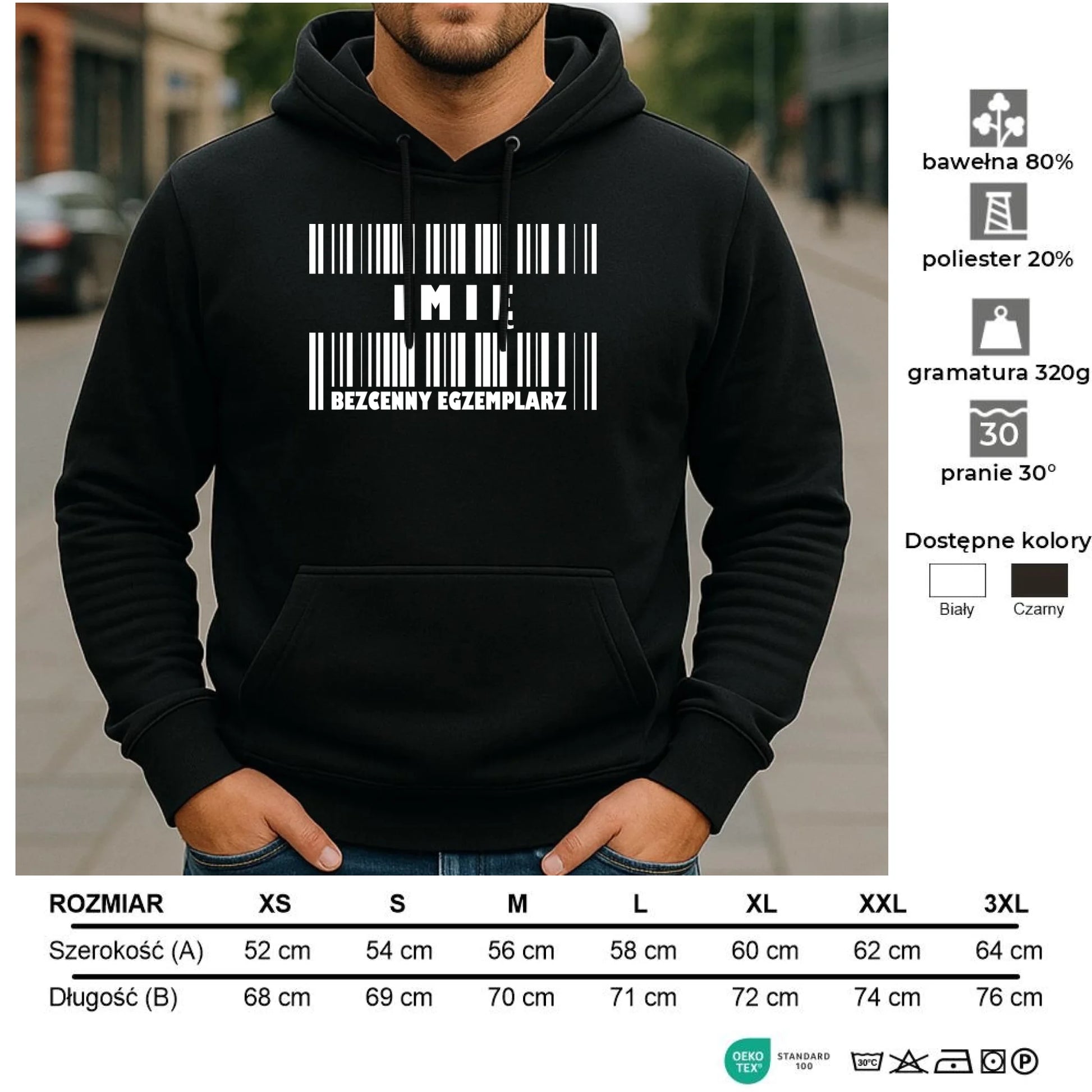 Bluza męska z kapturem - Bezcenny egzemplarz prezent dla niego - personalizowana DCH07 - StoryCups.pl