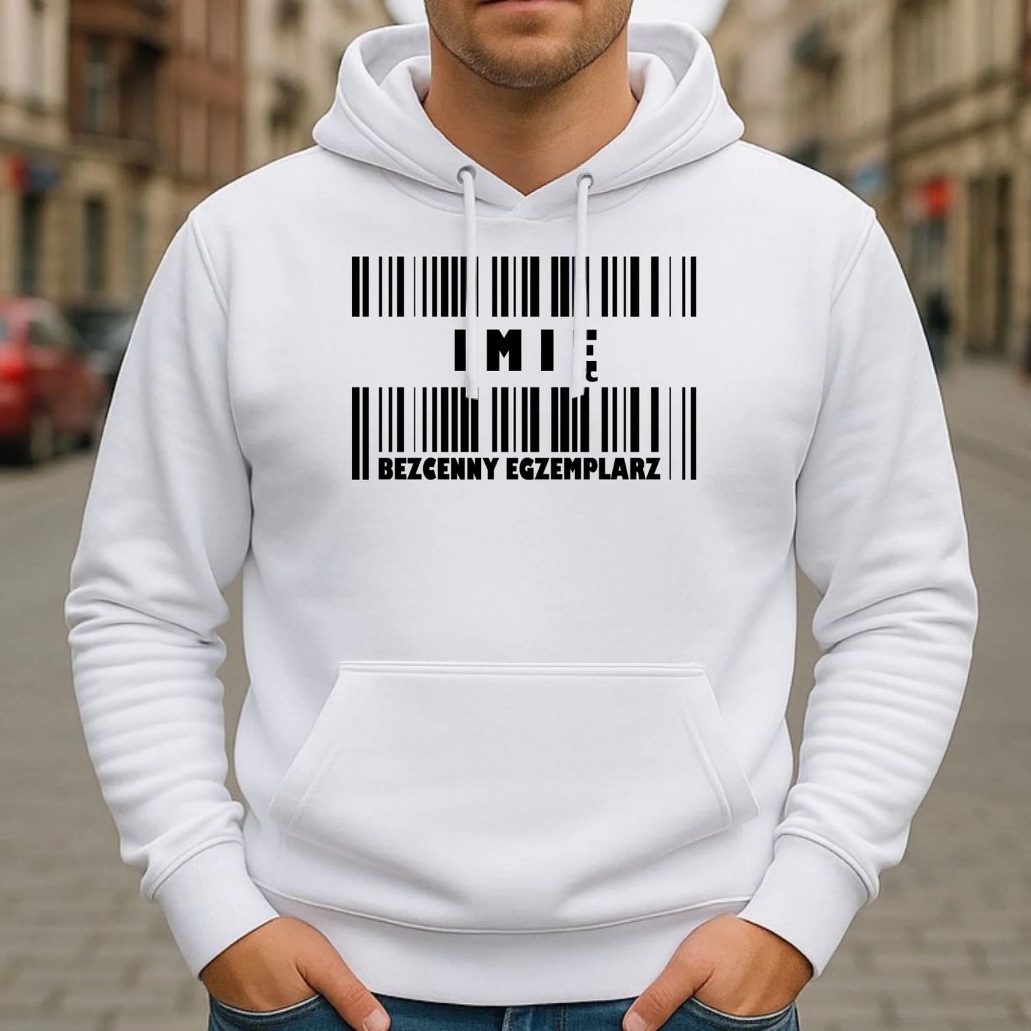 Bluza męska z kapturem - Bezcenny egzemplarz prezent dla niego - personalizowana DCH07 - StoryCups.pl