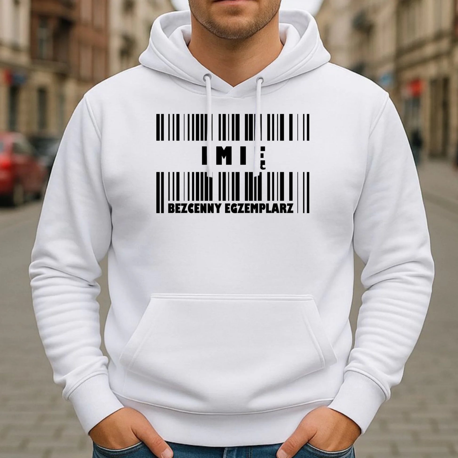 Bluza męska z kapturem - Bezcenny egzemplarz prezent dla niego - personalizowana DCH07 - StoryCups.pl