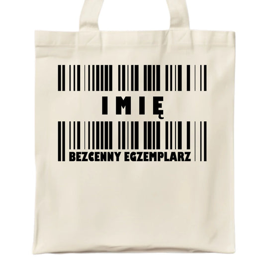 Torba - Bezcenny egzemplarz prezent dla niego - czarna personalizowana DCH07 - StoryCups.pl