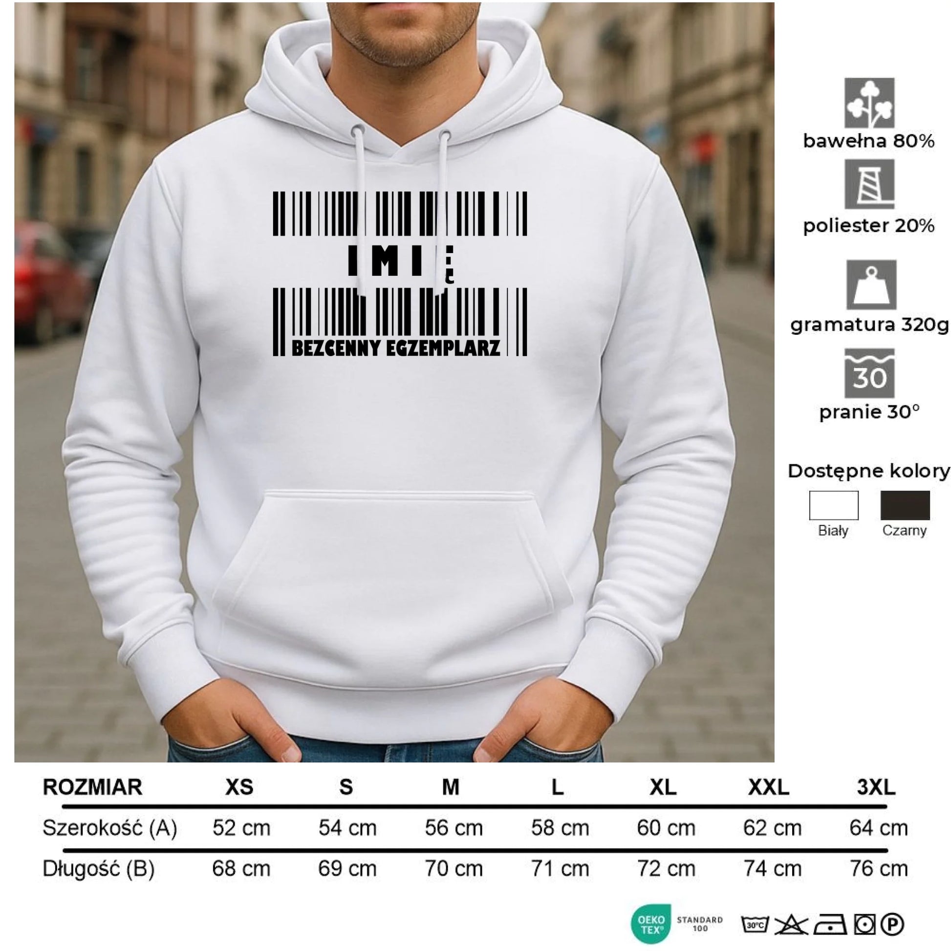 Bluza męska z kapturem - Bezcenny egzemplarz prezent dla niego - personalizowana DCH07 - StoryCups.pl