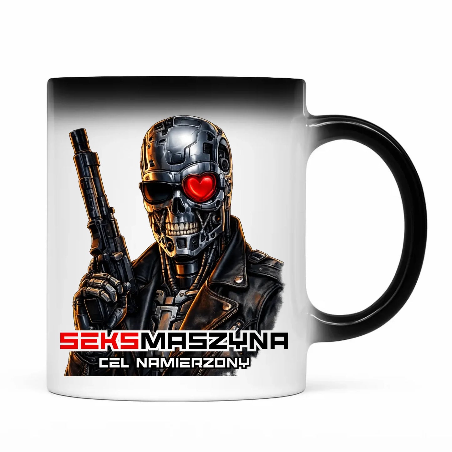 Kubek magiczny dla faceta - Cyborg z sercem Seks maszyna DCH32 - StoryCups.pl