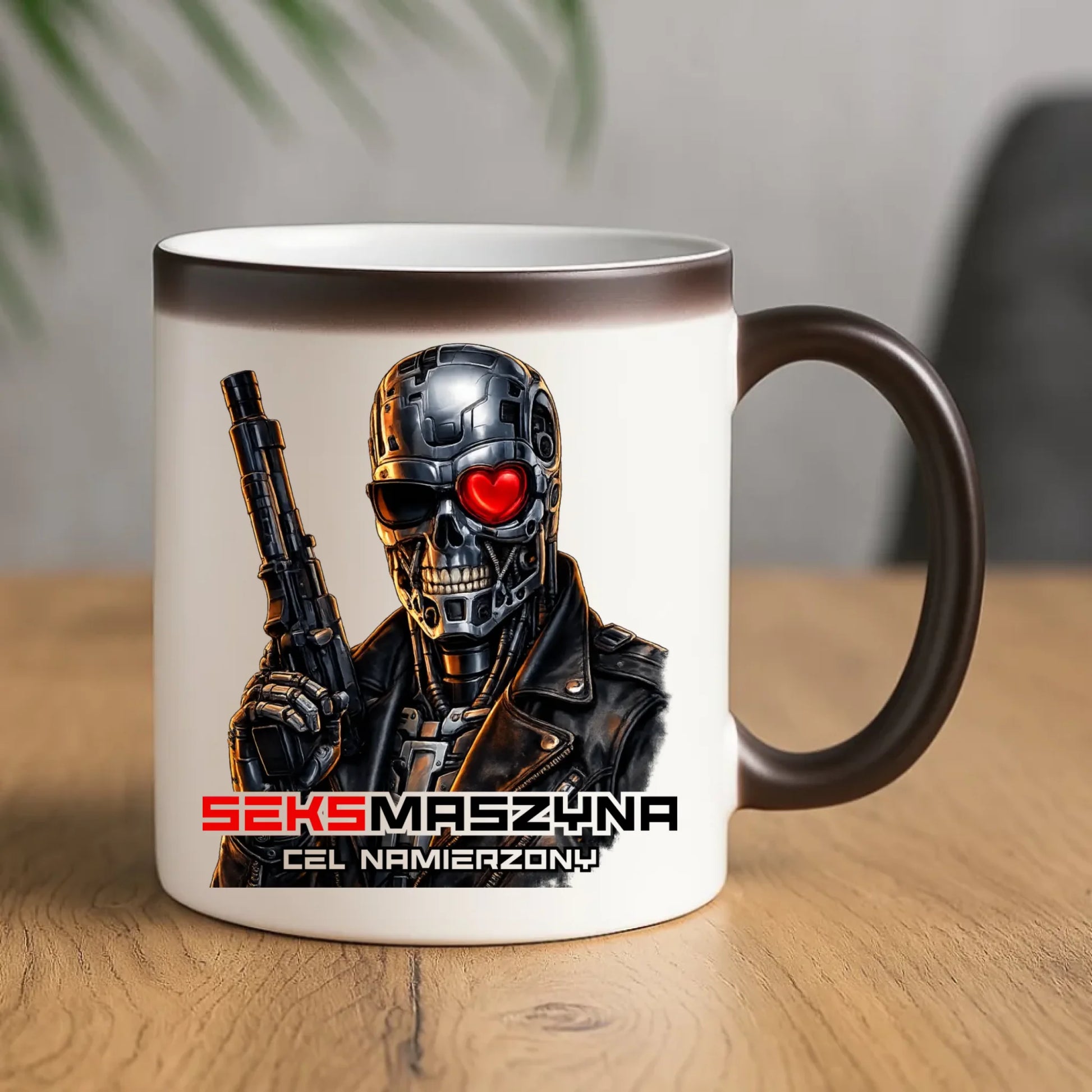 Kubek magiczny dla faceta - Cyborg z sercem Seks maszyna DCH32 - StoryCups.pl