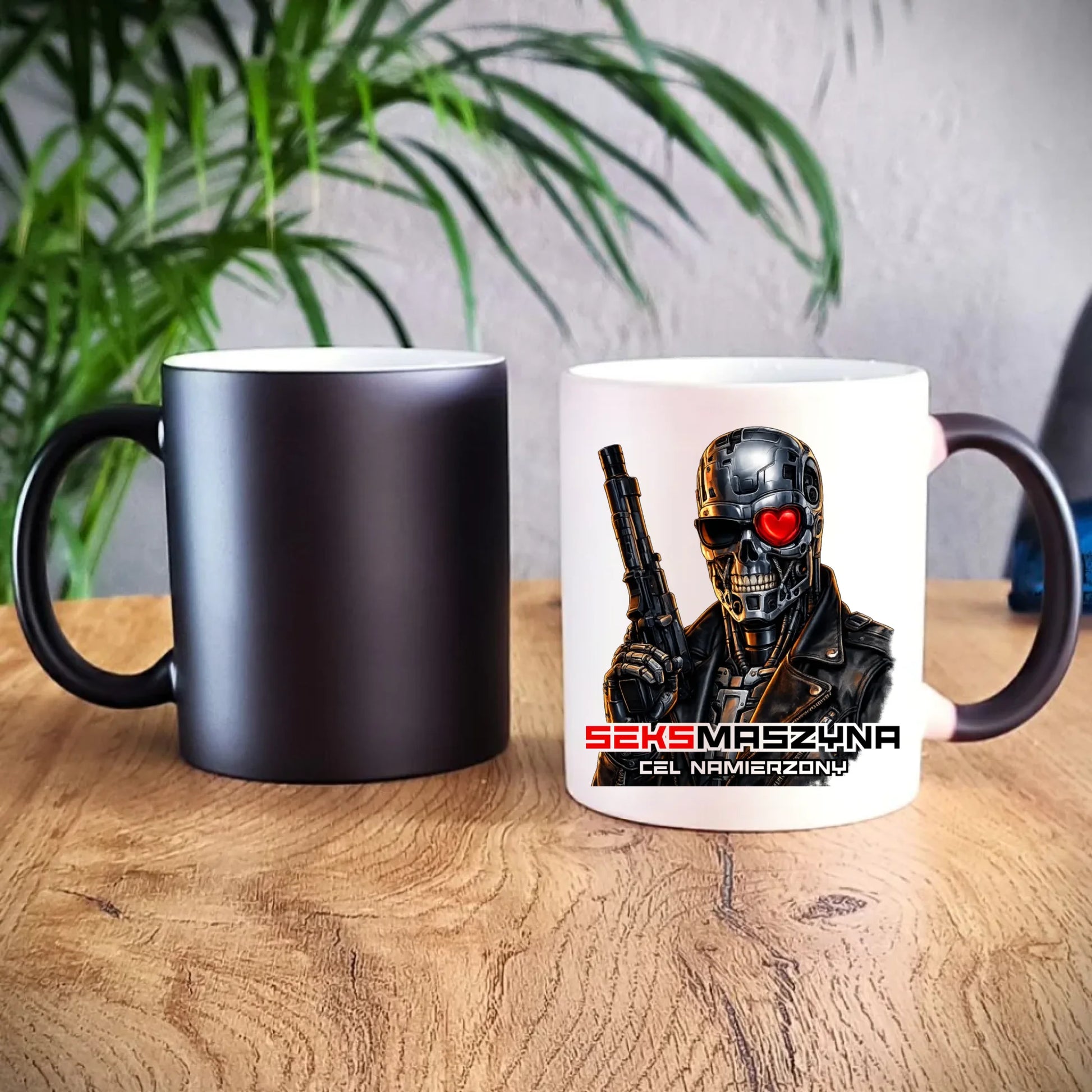 Kubek magiczny dla faceta - Cyborg z sercem Seks maszyna DCH32 - StoryCups.pl