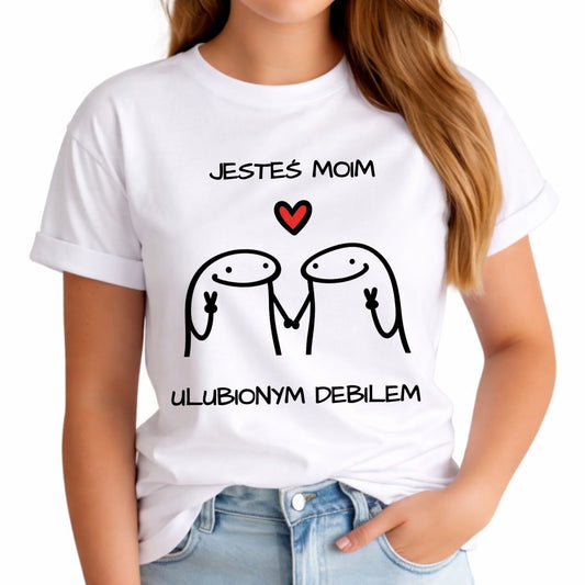 Koszulka damska - Jesteś moim ulubionym debilem W78 - StoryCups.pl