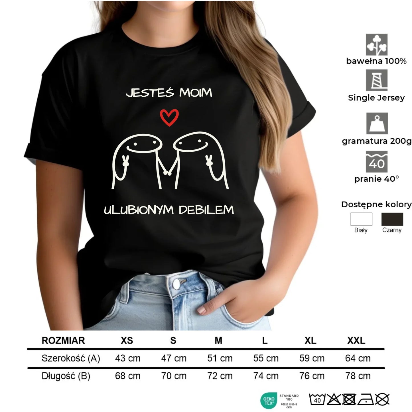 Koszulka damska - Jesteś moim ulubionym debilem W78 - StoryCups.pl