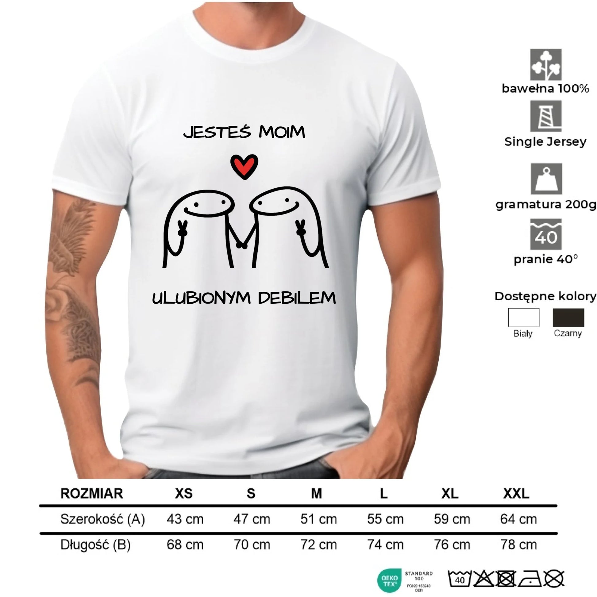 Koszulka męska - Jesteś moim ulubionym debilem W78 - StoryCups.pl