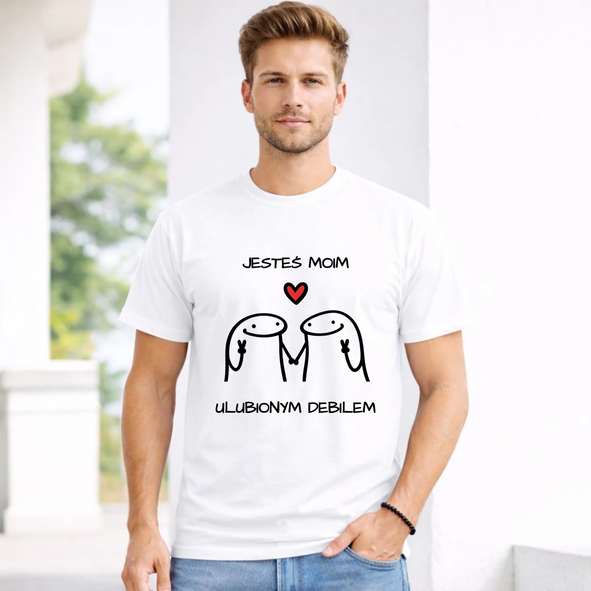 Koszulka męska - Jesteś moim ulubionym debilem W78 - StoryCups.pl