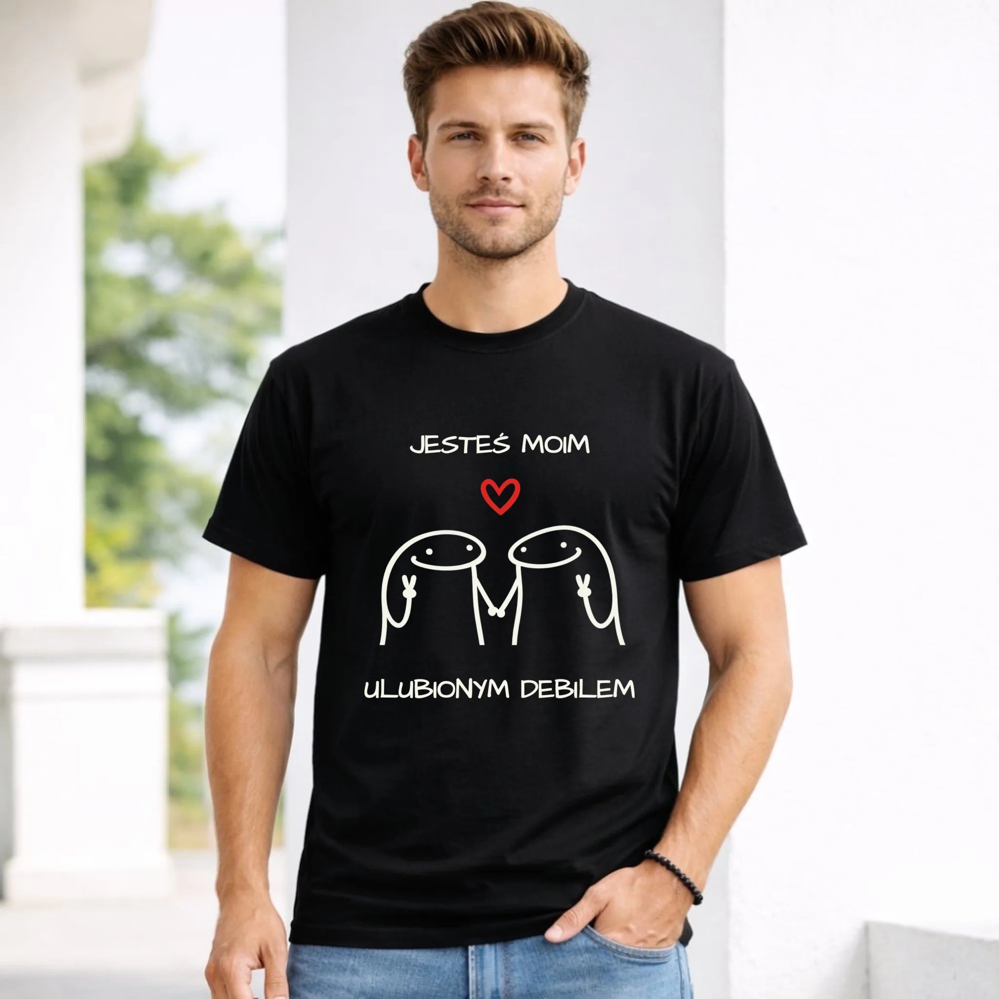 Koszulka męska - Jesteś moim ulubionym debilem W78 - StoryCups.pl